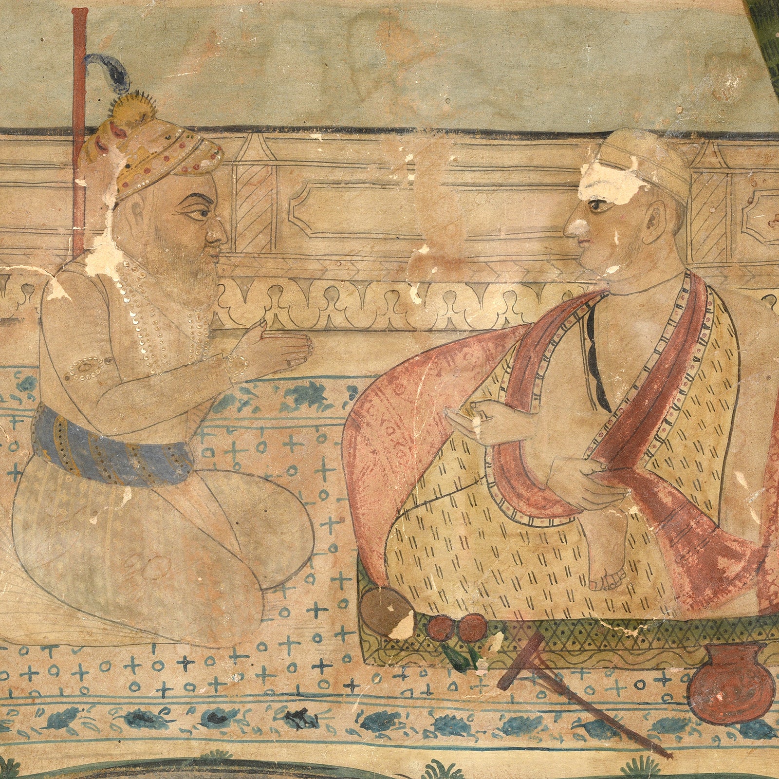 Framed Watercolour Of A Mughal Court Scene - 18th Century - Image 4