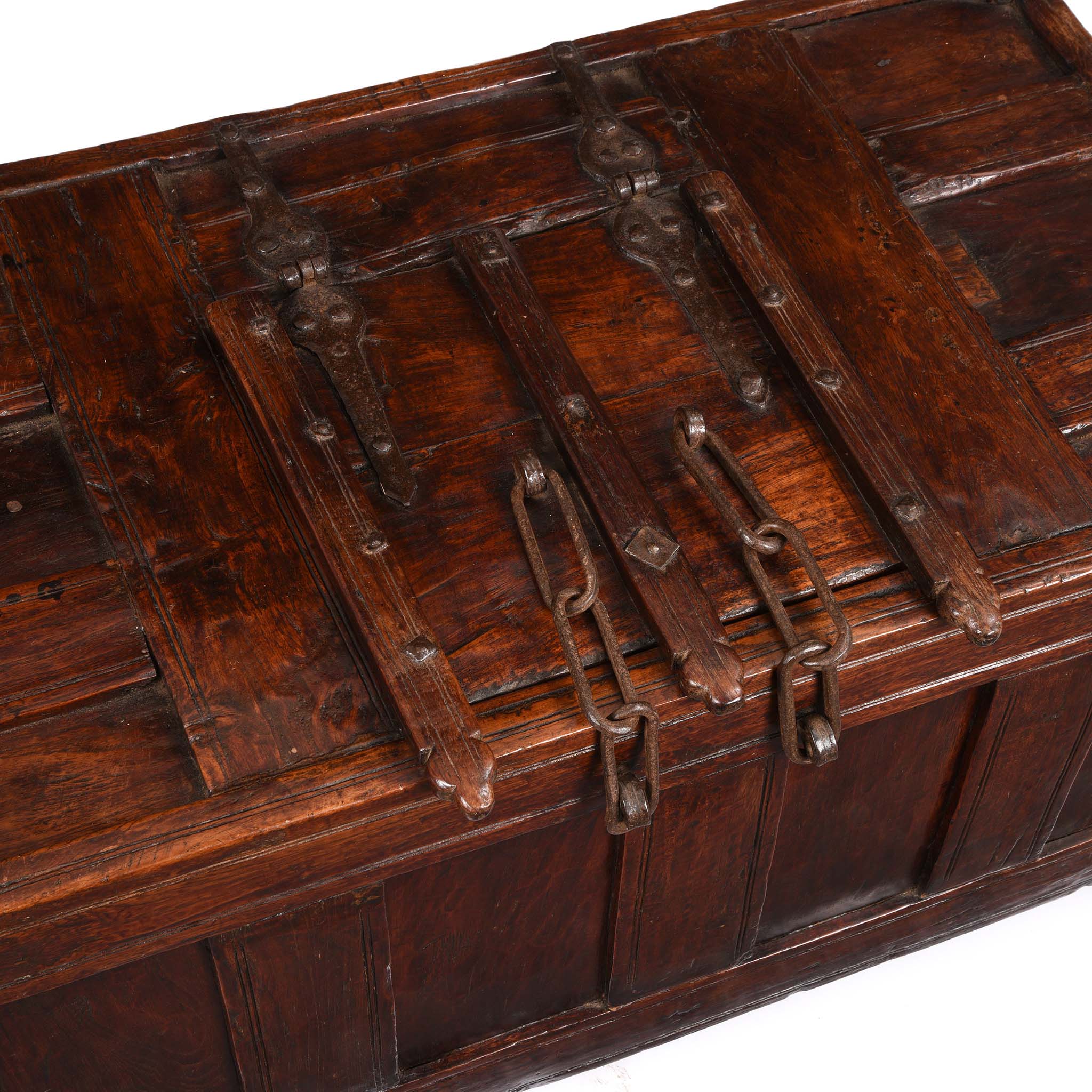 Teak Stick Chest From Banswara Tribal Area - 19thC - Image 4