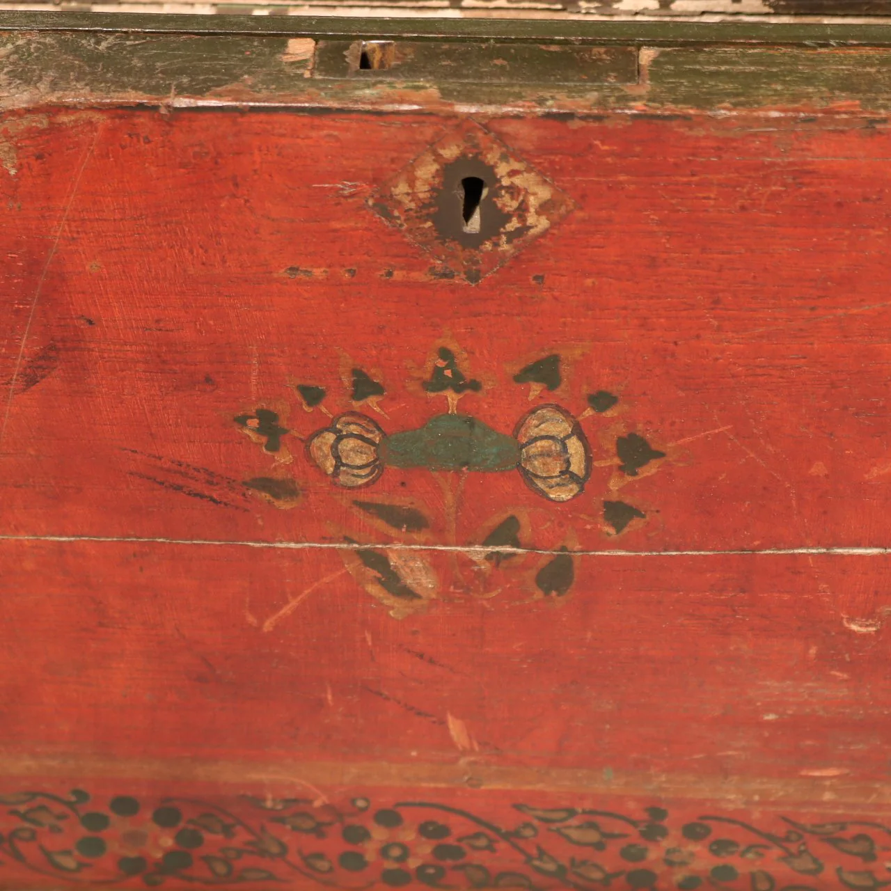 Painted Teak Jewellery Box from Rajasthan -19thC - Image 3
