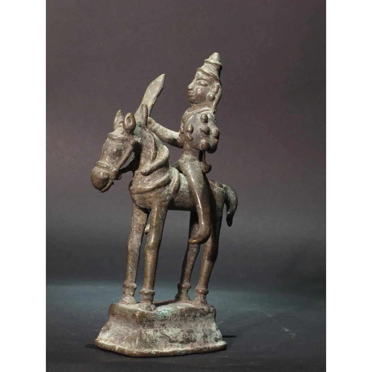 Brass Khandoba On Horse From The Deccan  - 19thC - Image 5
