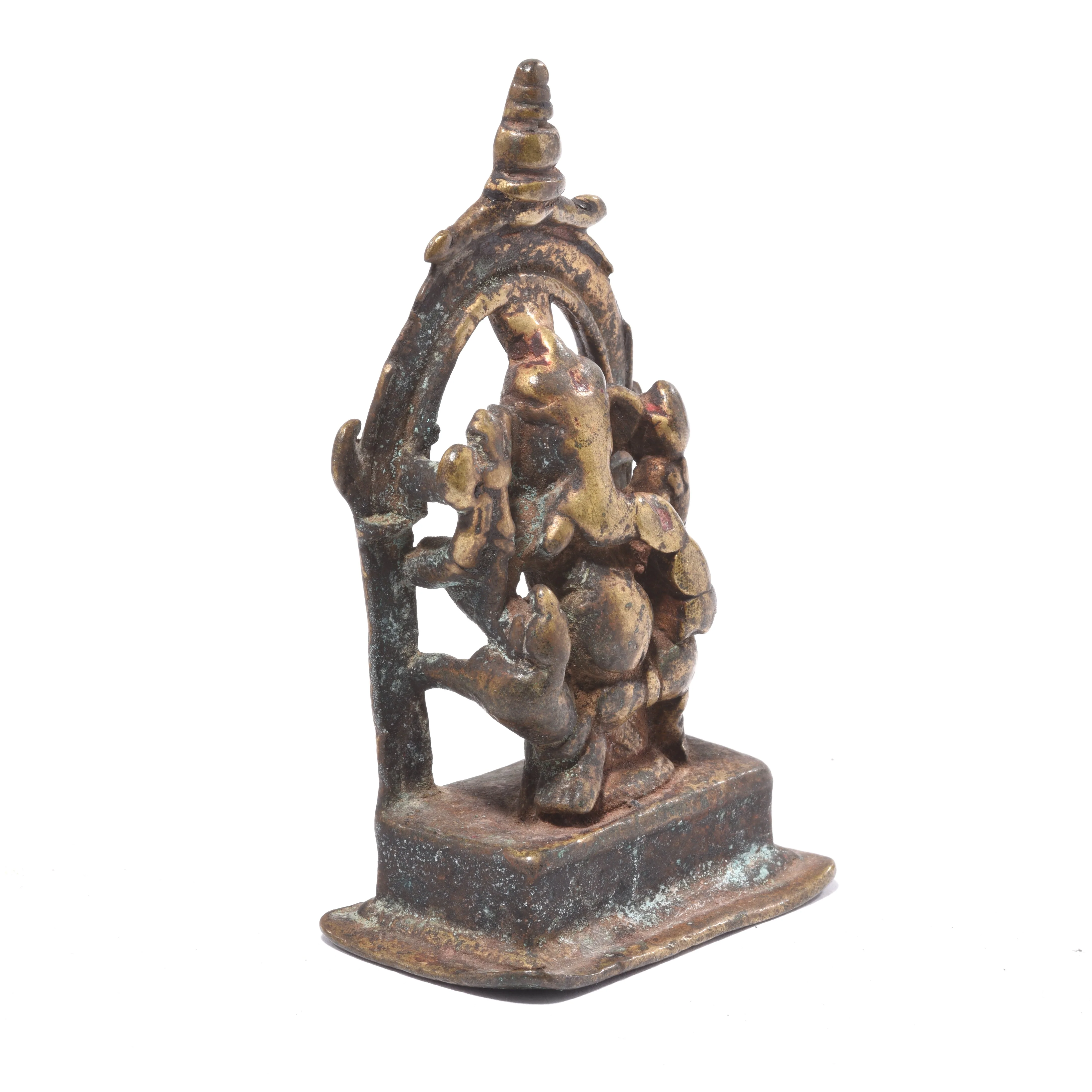 Brass Miniature Votive Statue Of Lord Ganesh - 19th Century - Image 3