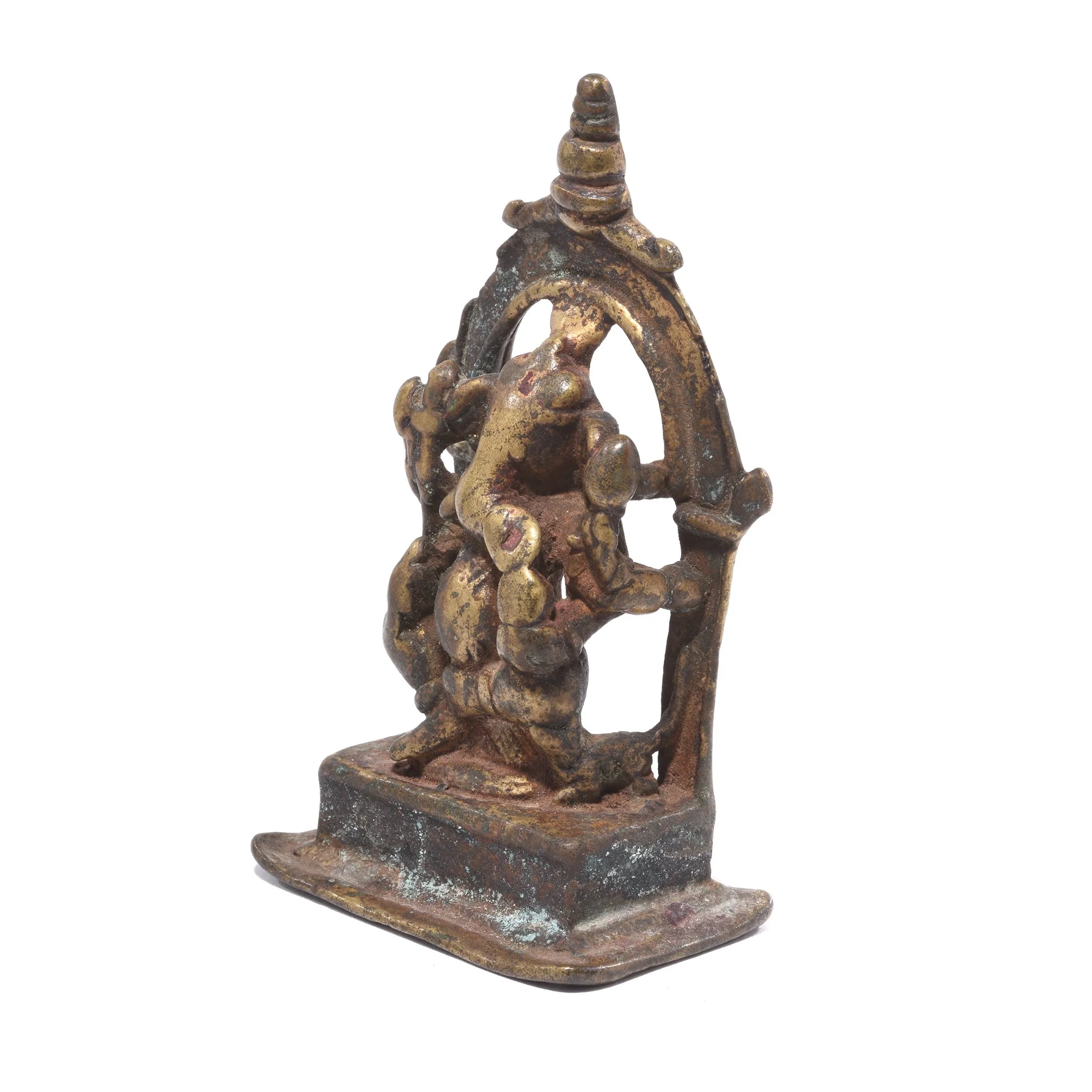 Brass Miniature Votive Statue Of Lord Ganesh - 19th Century - Image 4