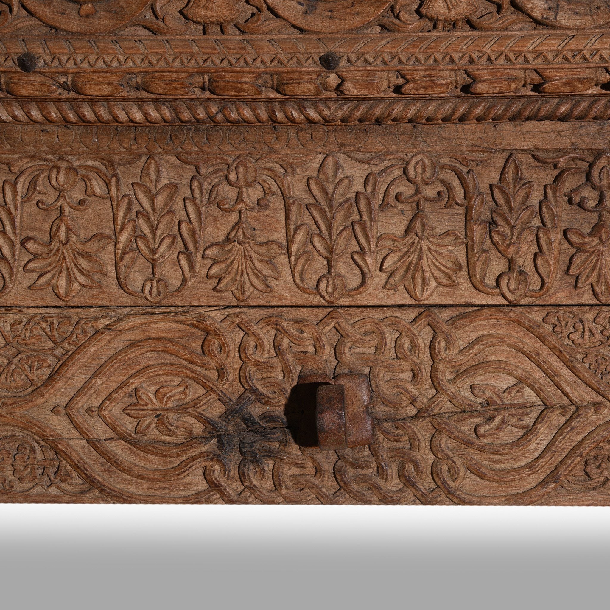 Old Indian Carved Doorway Mirror from Rajasthan - 18thC - Image 5