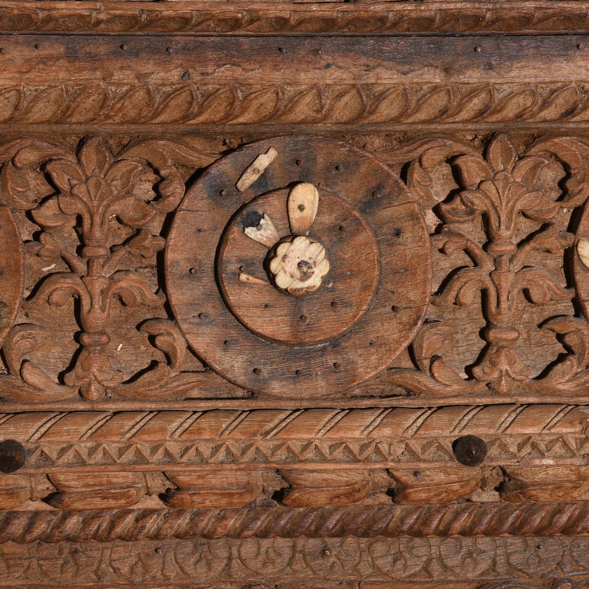 Old Indian Carved Doorway Mirror from Rajasthan - 18thC - Image 6