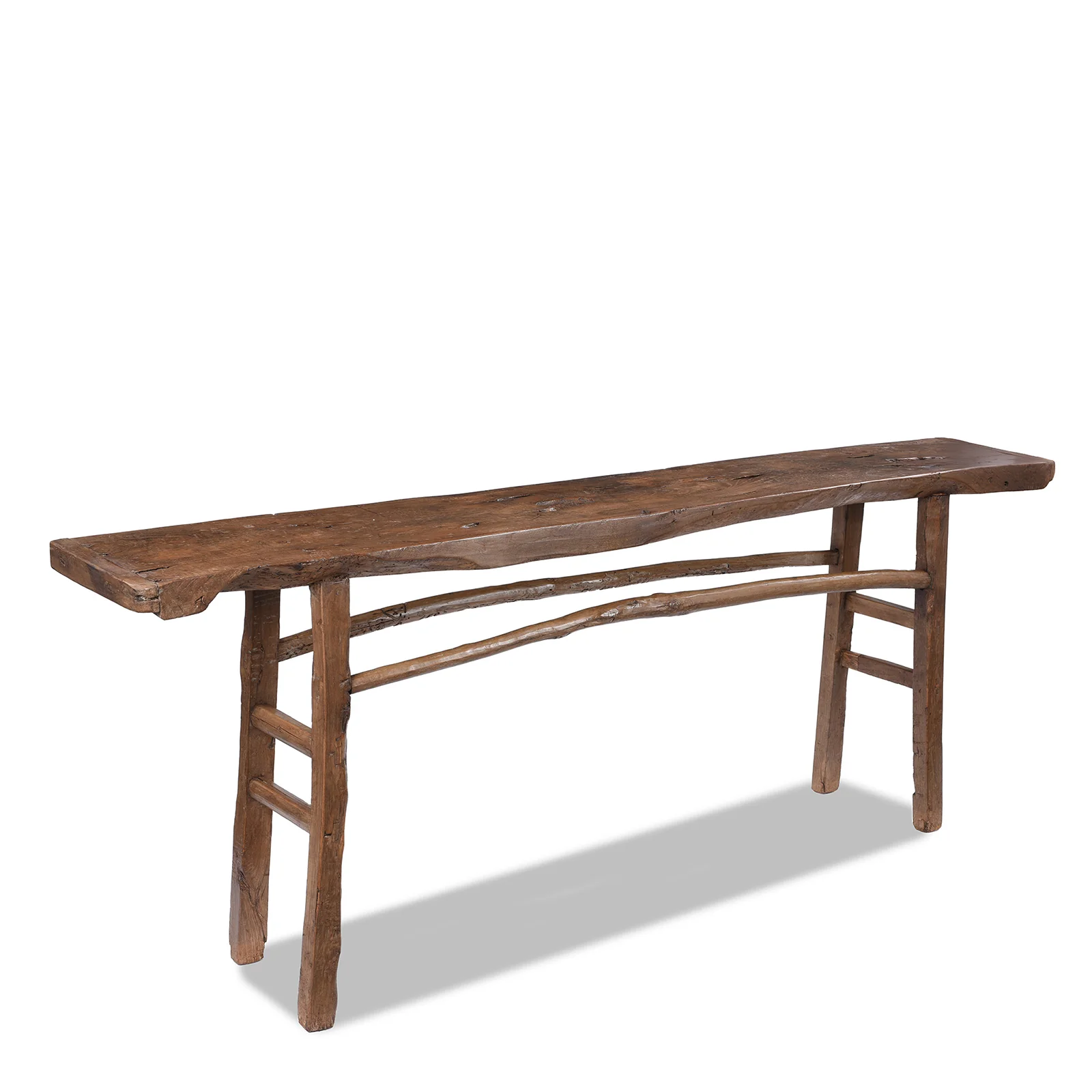 Old Chinese Elm Farmhouse Console Table - Image 3
