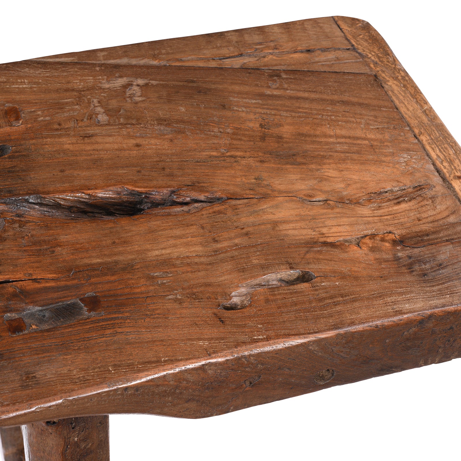 Old Chinese Elm Farmhouse Console Table - Image 5