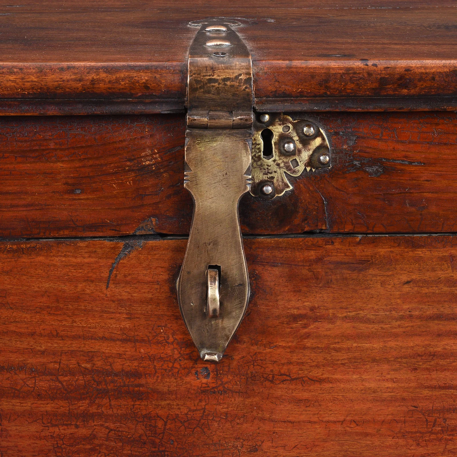 Chinese Export Brass Bound Chest- 18th Century - Image 4