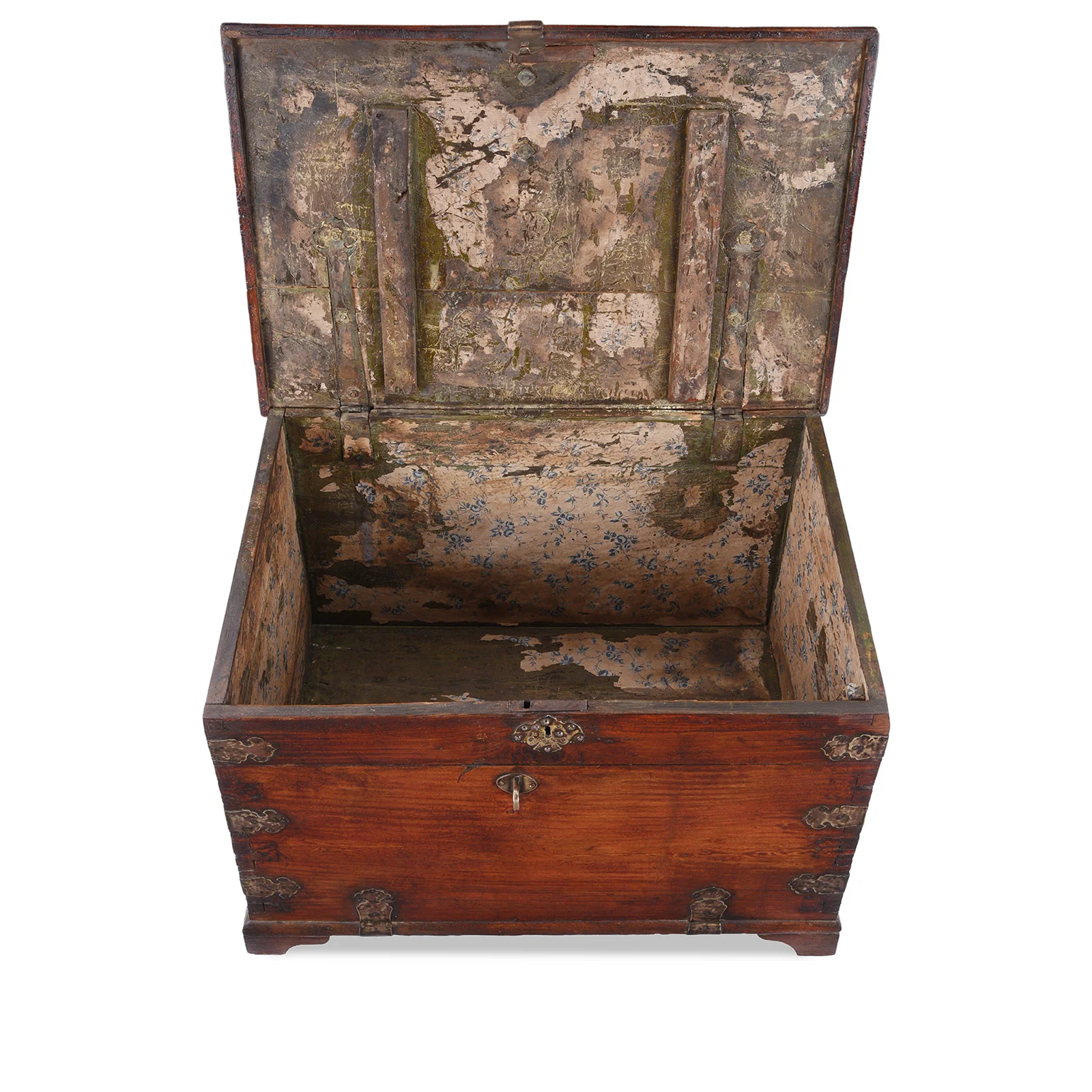 Chinese Export Brass Bound Chest- 18th Century - Image 6