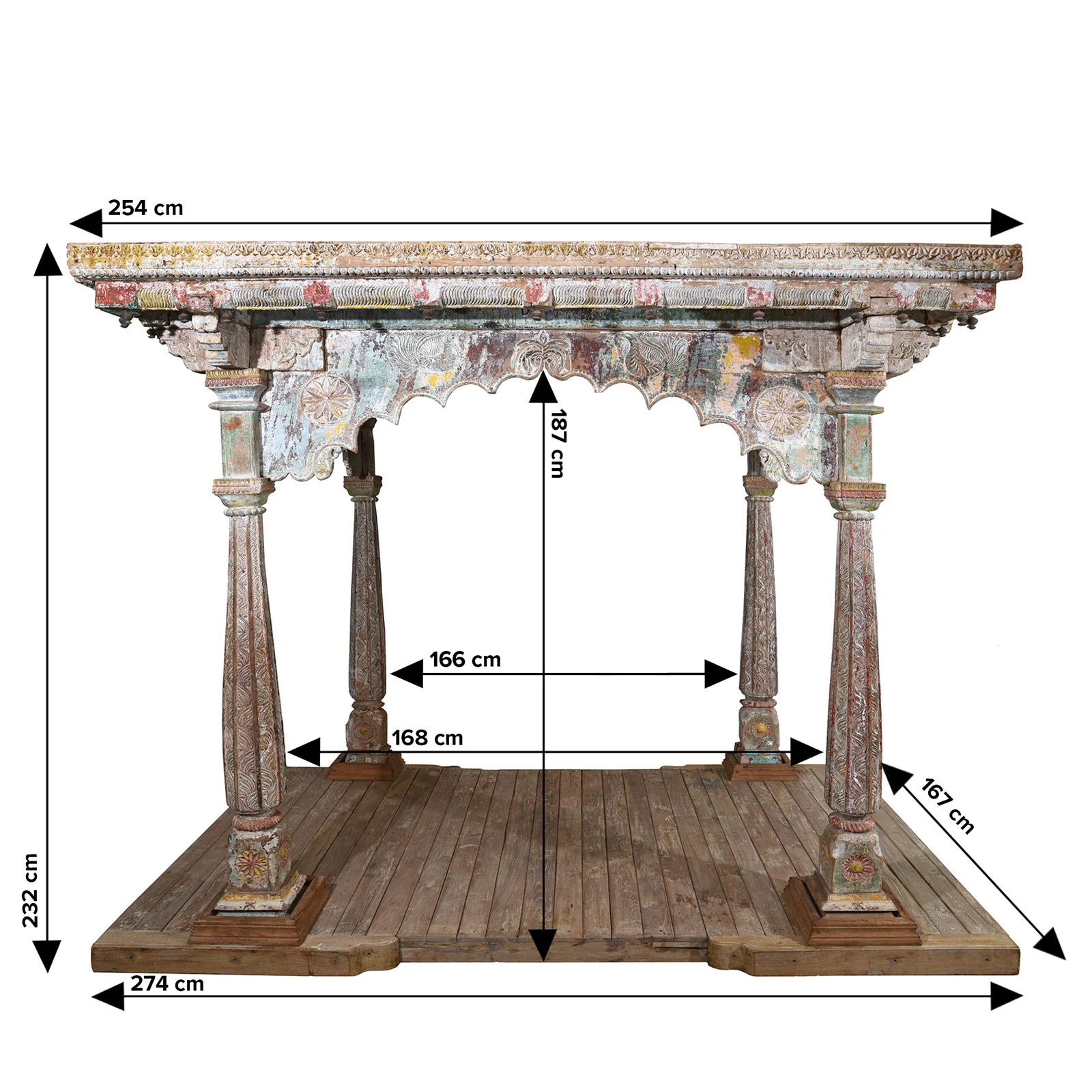 Carved & Painted Pavilion From Kutch - Early 19th Century - Image 15