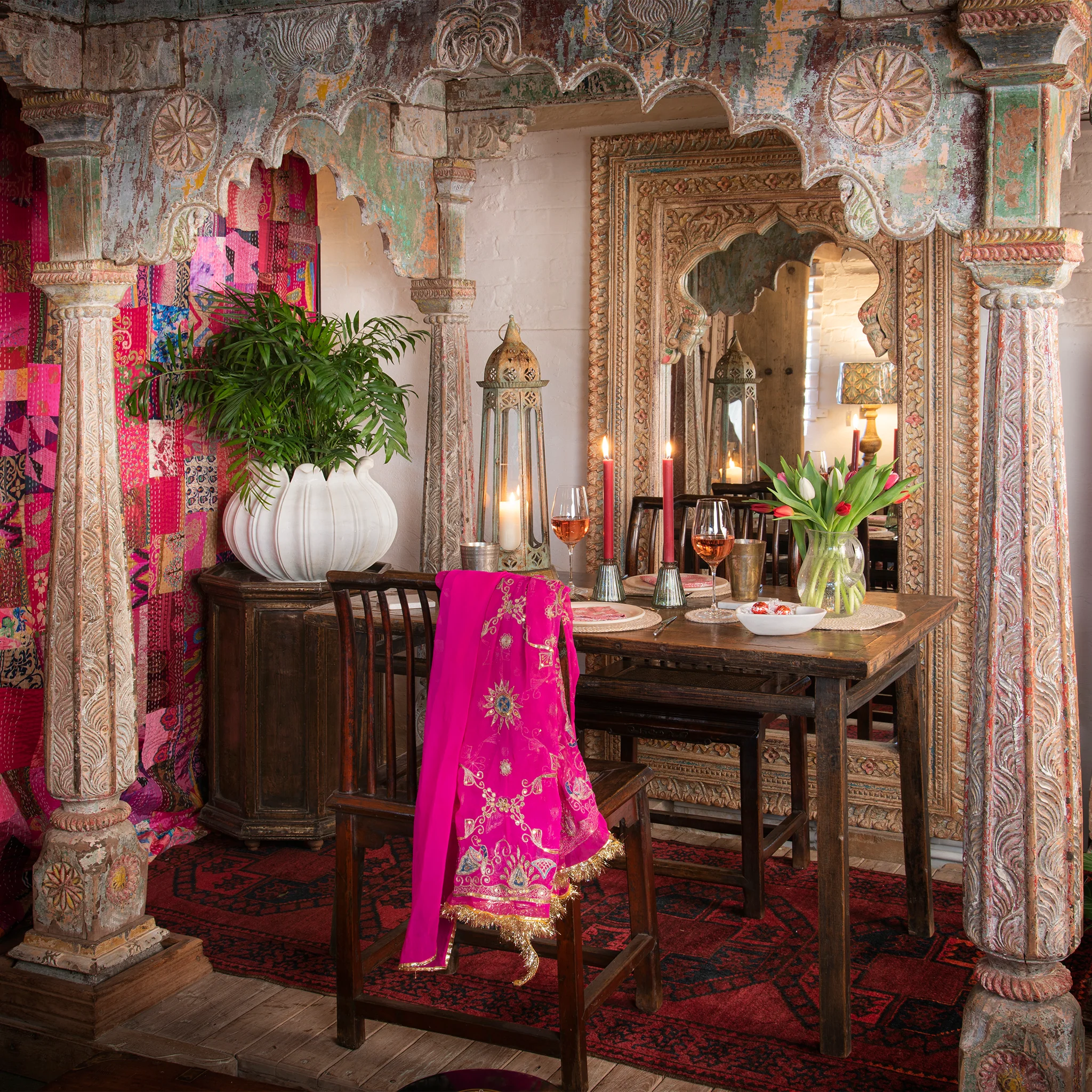 Carved & Painted Pavilion From Kutch - Early 19th Century - Image 6