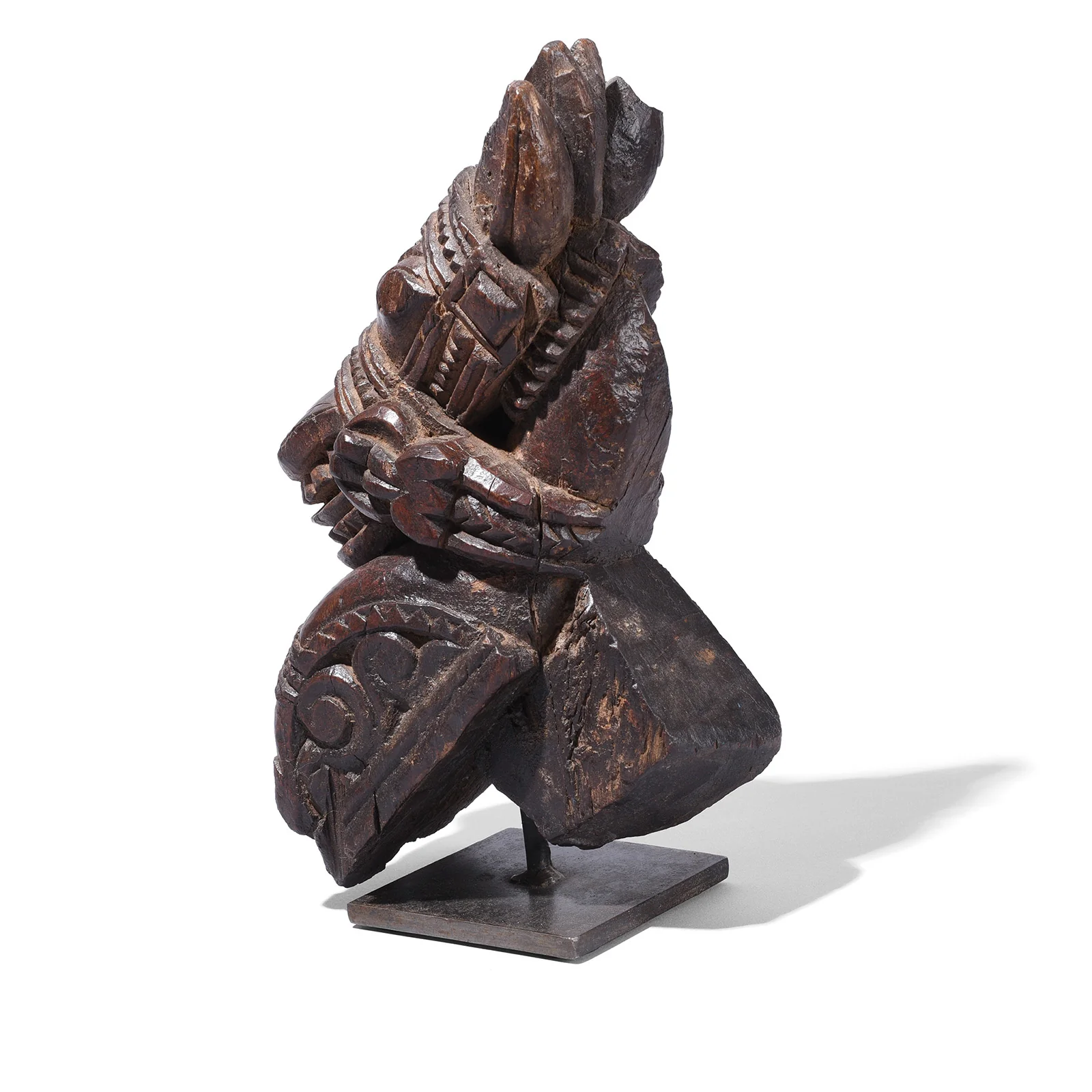 Carved Teakwood Horse Head from Gujarat - 19thC - Image 4