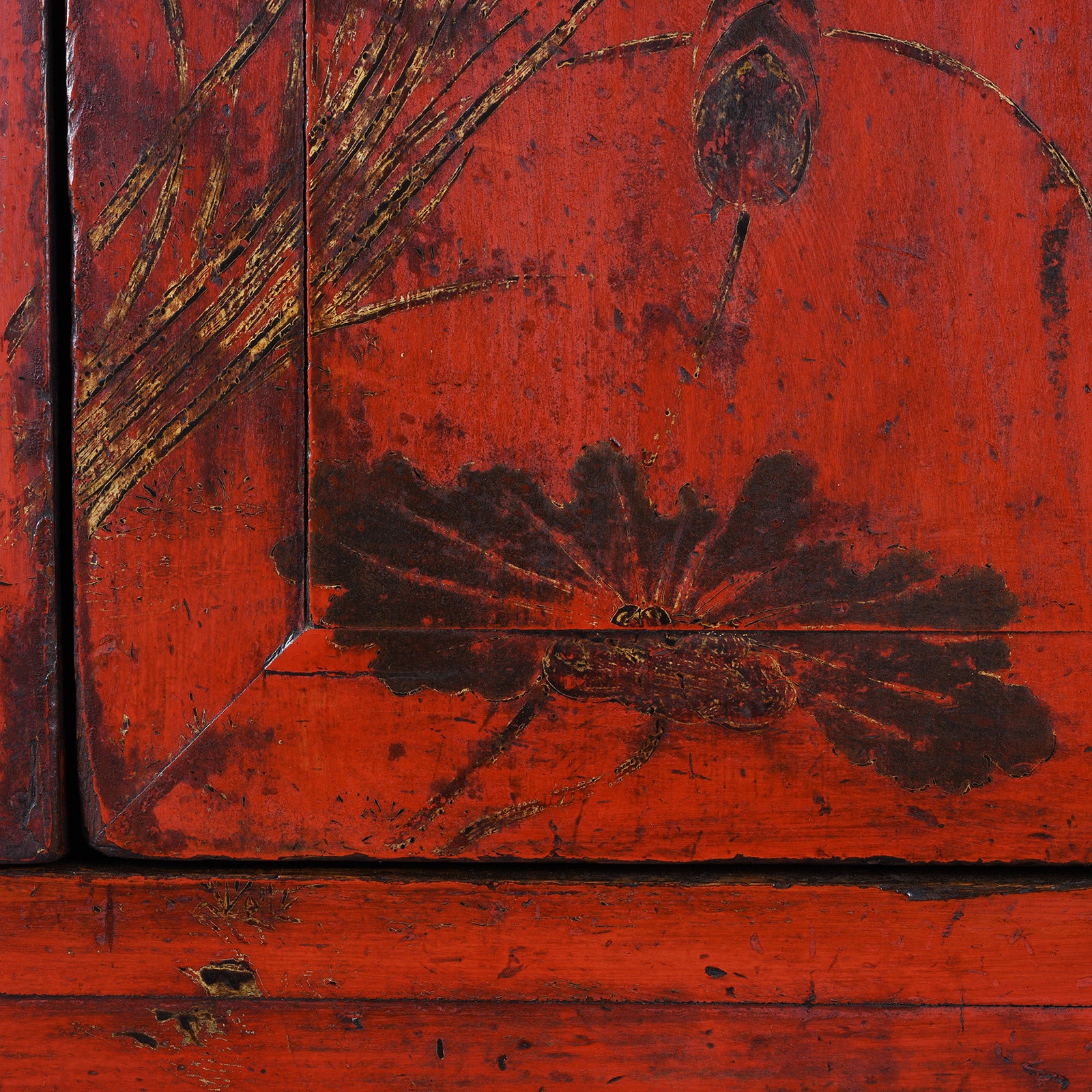 Red Lacquer Wedding Cabinet From Shanxi Province - 19th Century - Image 10