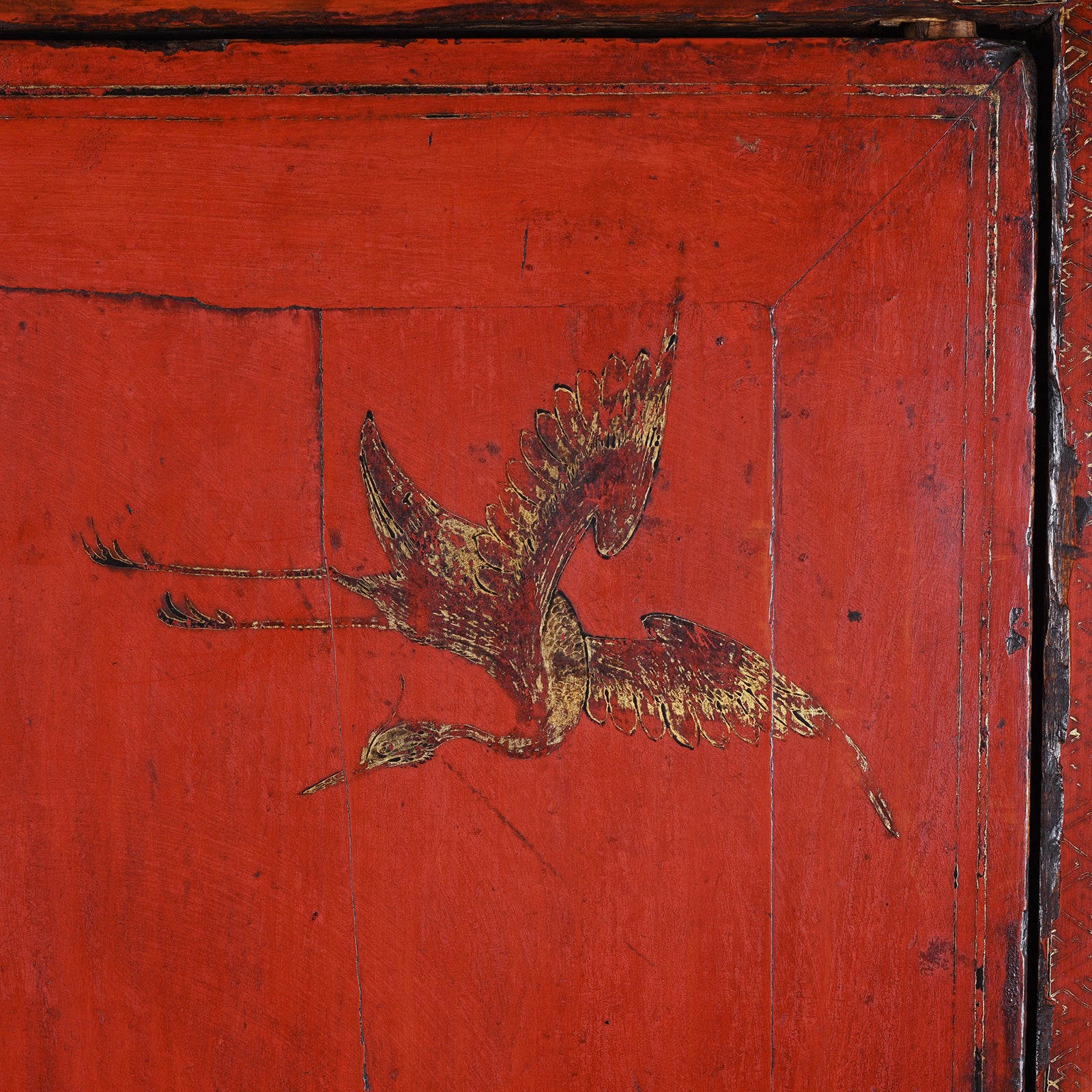 Red Lacquer Wedding Cabinet From Shanxi Province - 19th Century - Image 4
