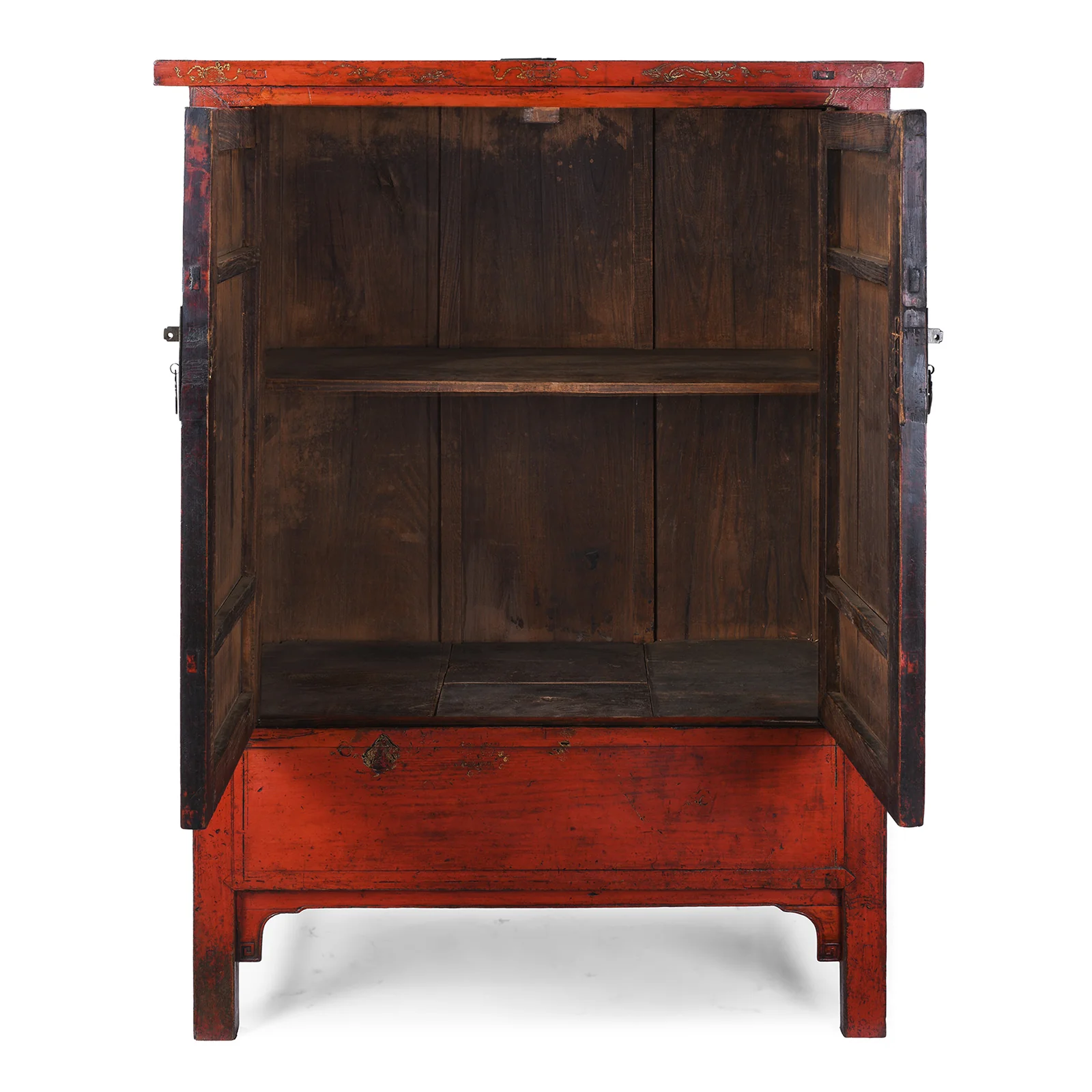 Red Lacquer Wedding Cabinet From Shanxi Province - 19th Century - Image 6
