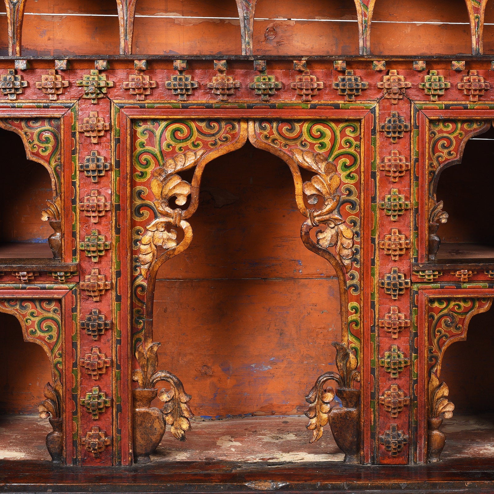 Painted Tibetan Chosham Shrine Cabinet - Early 19th Century - Image 6