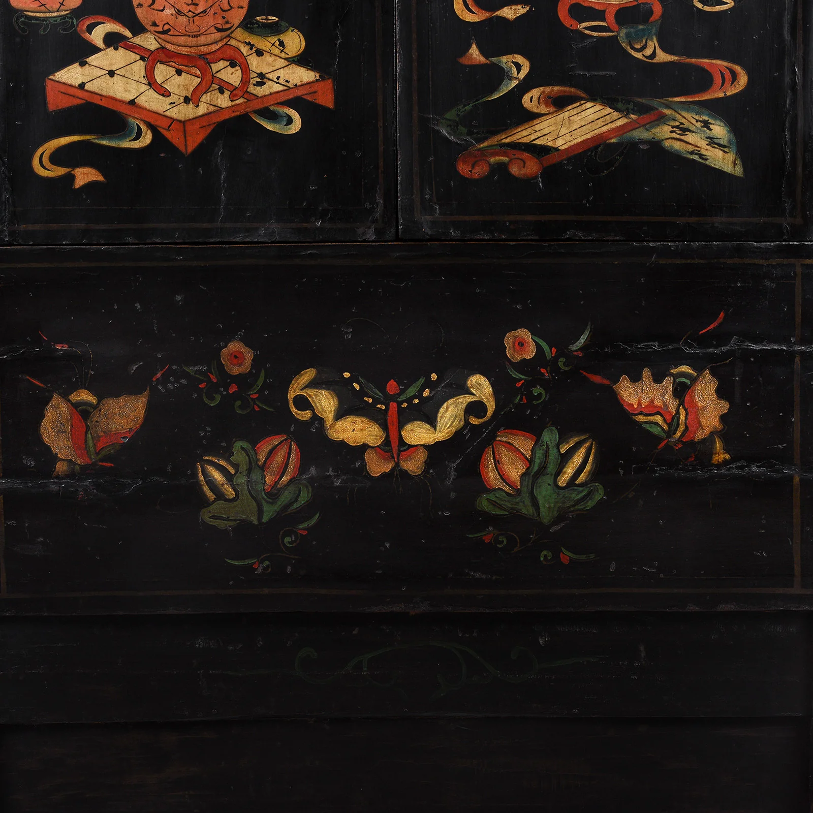 Black Lacquer Wedding Cabinet from Shanxi - 19th Century - Image 8