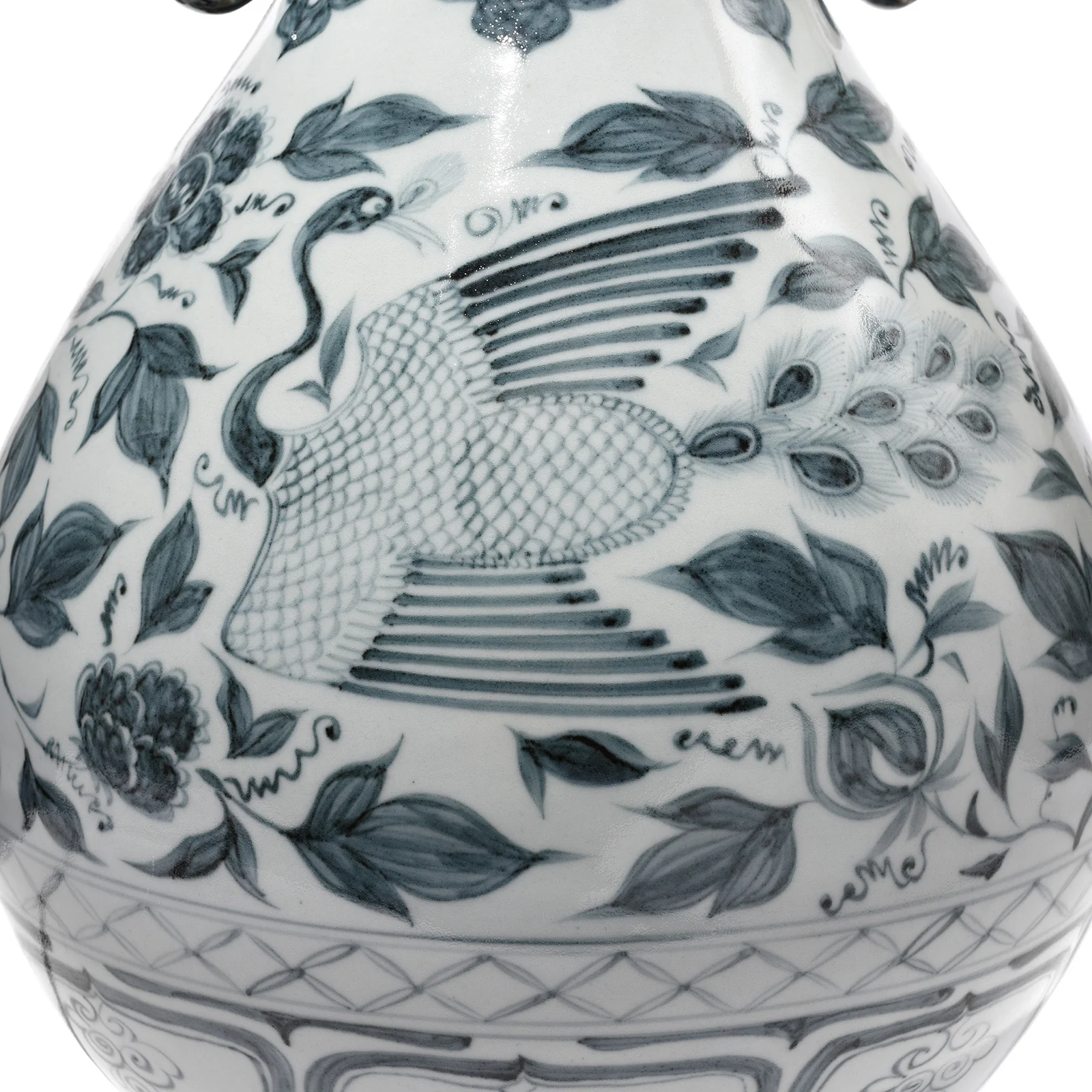 Blue & White Porcelain Vase Lamp - Phoenix Design - Image 4