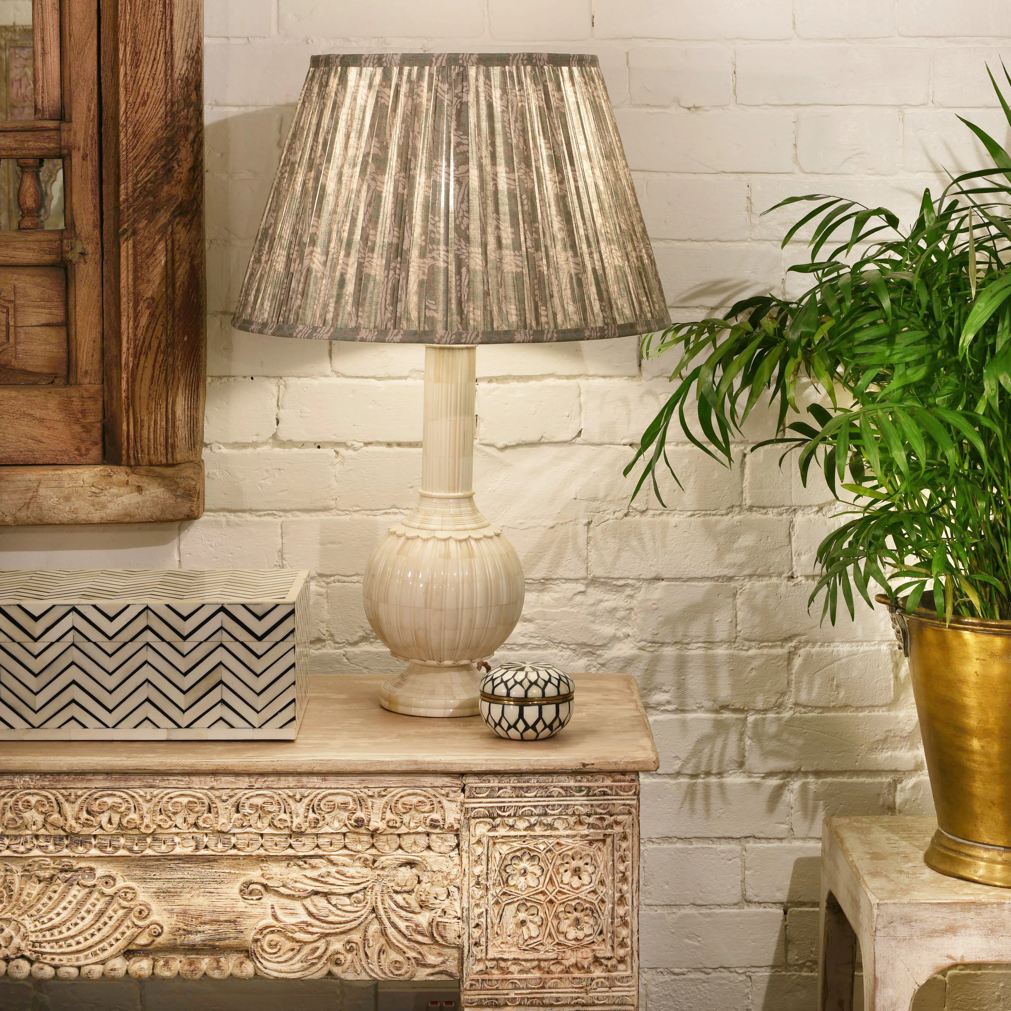 Bone Inlay & Brass Mughal Style Box - Image 5