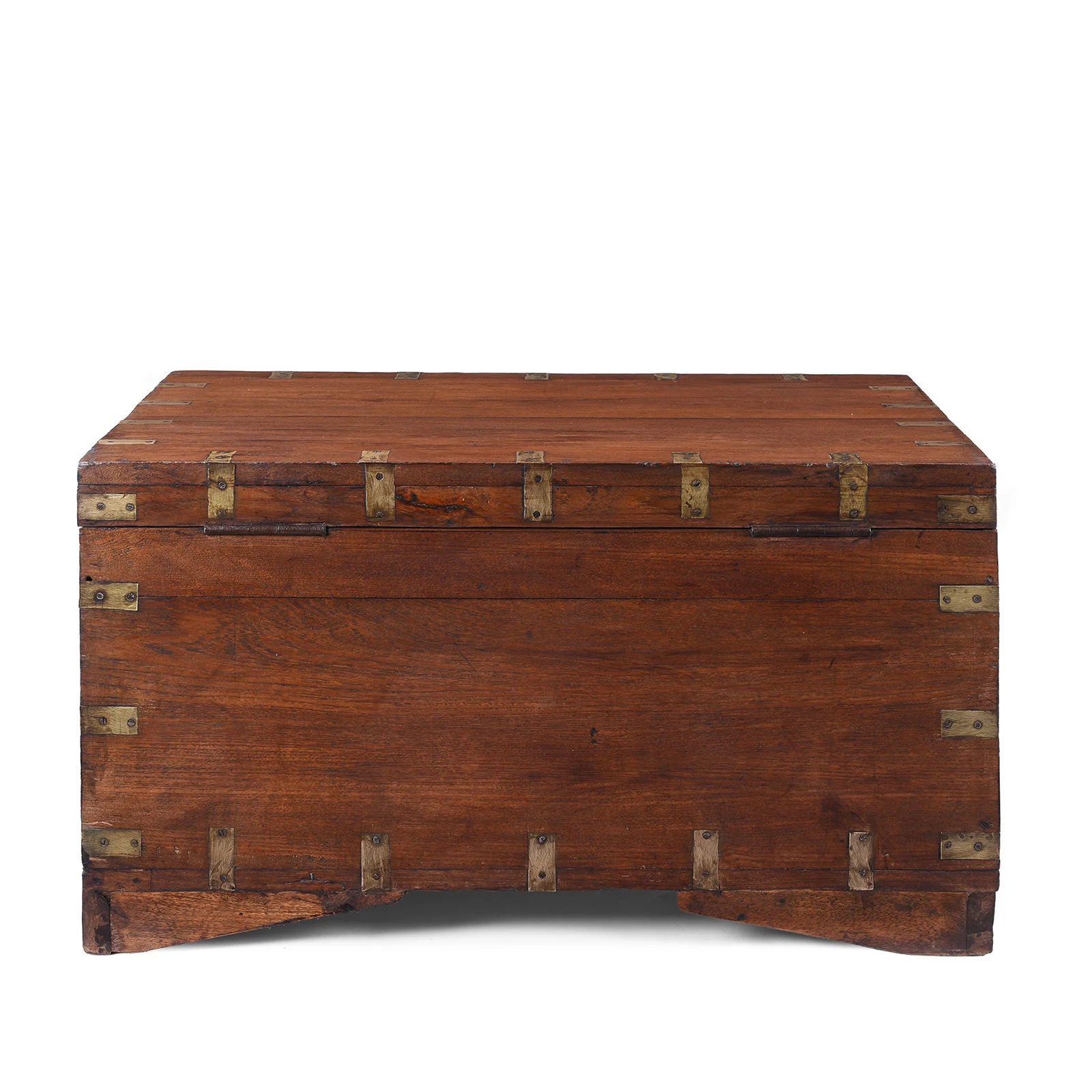 Brass Bound Indian Teak Military Chest - 19th Century - Image 9