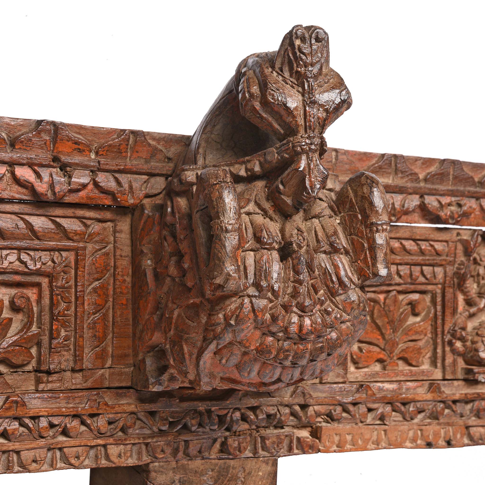 Carved Teak Lintel Panel From Gujarat - 19th Century - Image 3