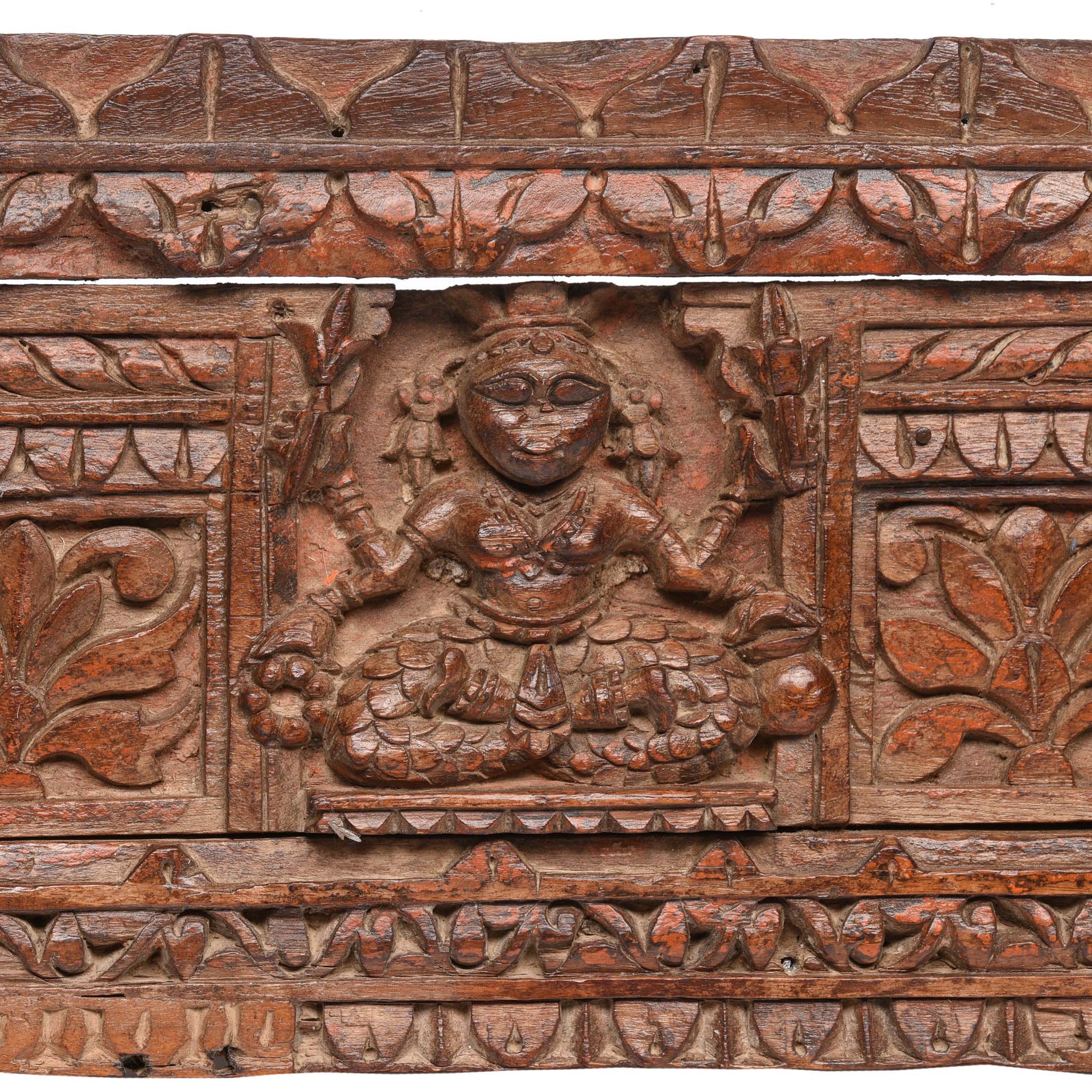 Carved Teak Lintel Panel From Gujarat - 19th Century - Image 4