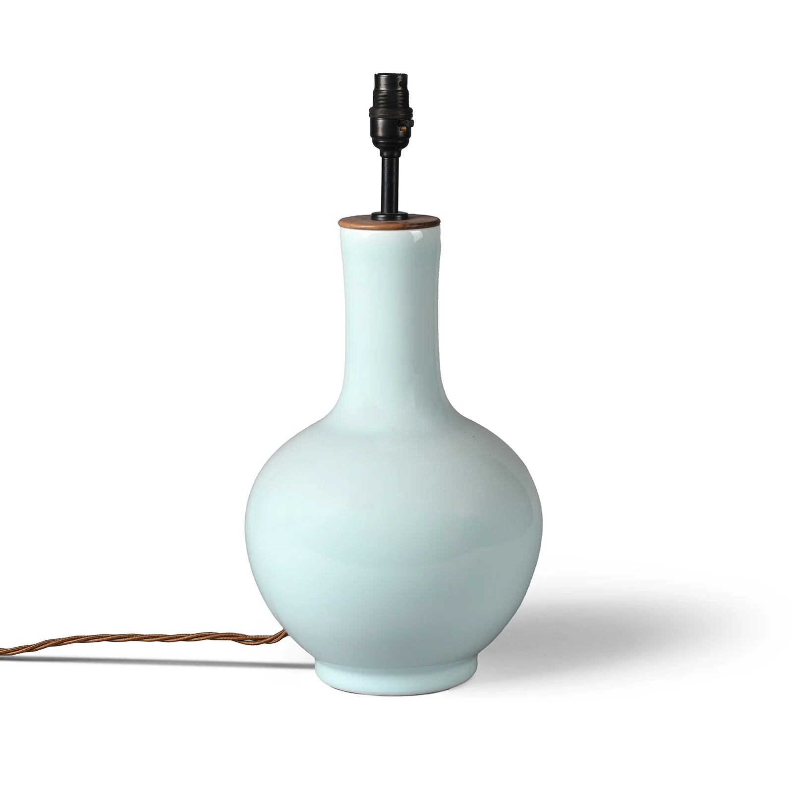 Celadon Glaze Porcelain Bottle Vase Lamp - Image 3