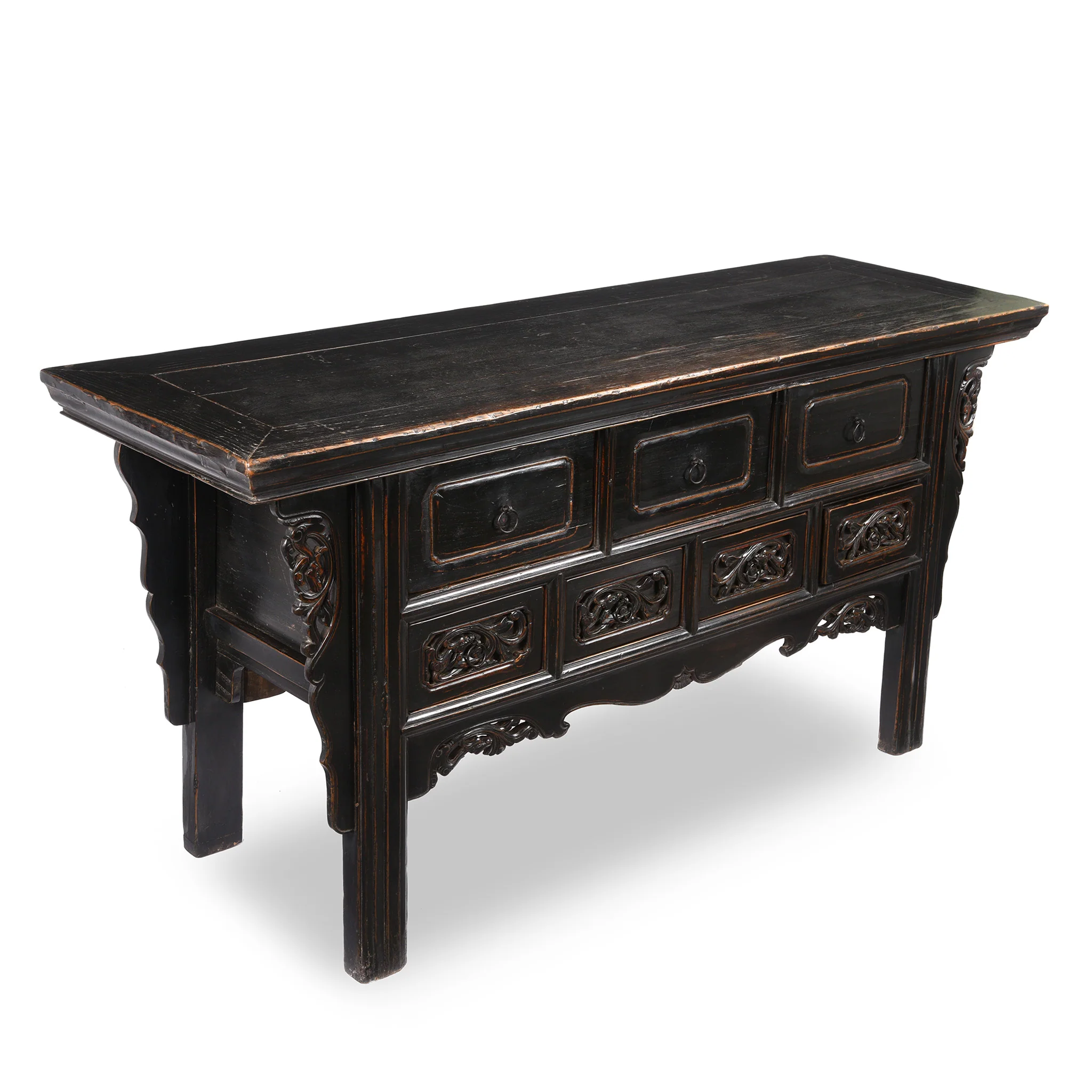 Black Lacquer 7 Drawer Sideboard - 19th Century - Image 4