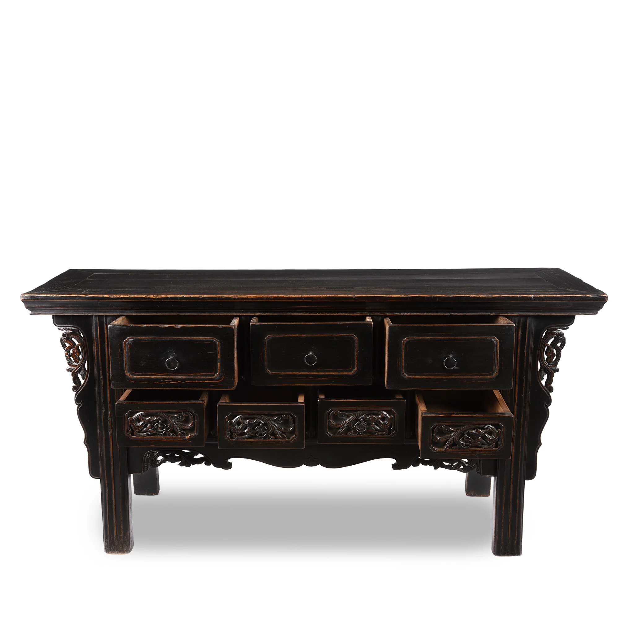 Black Lacquer 7 Drawer Sideboard - 19th Century - Image 5