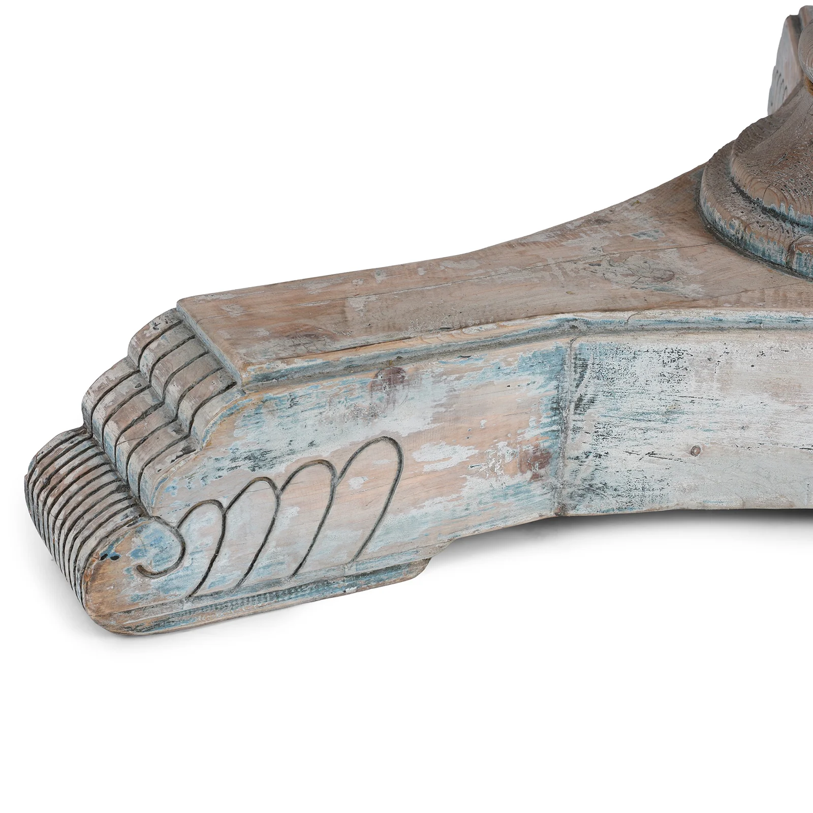 Round Pedestal Dining Table Made From Old Painted Pine - Image 6