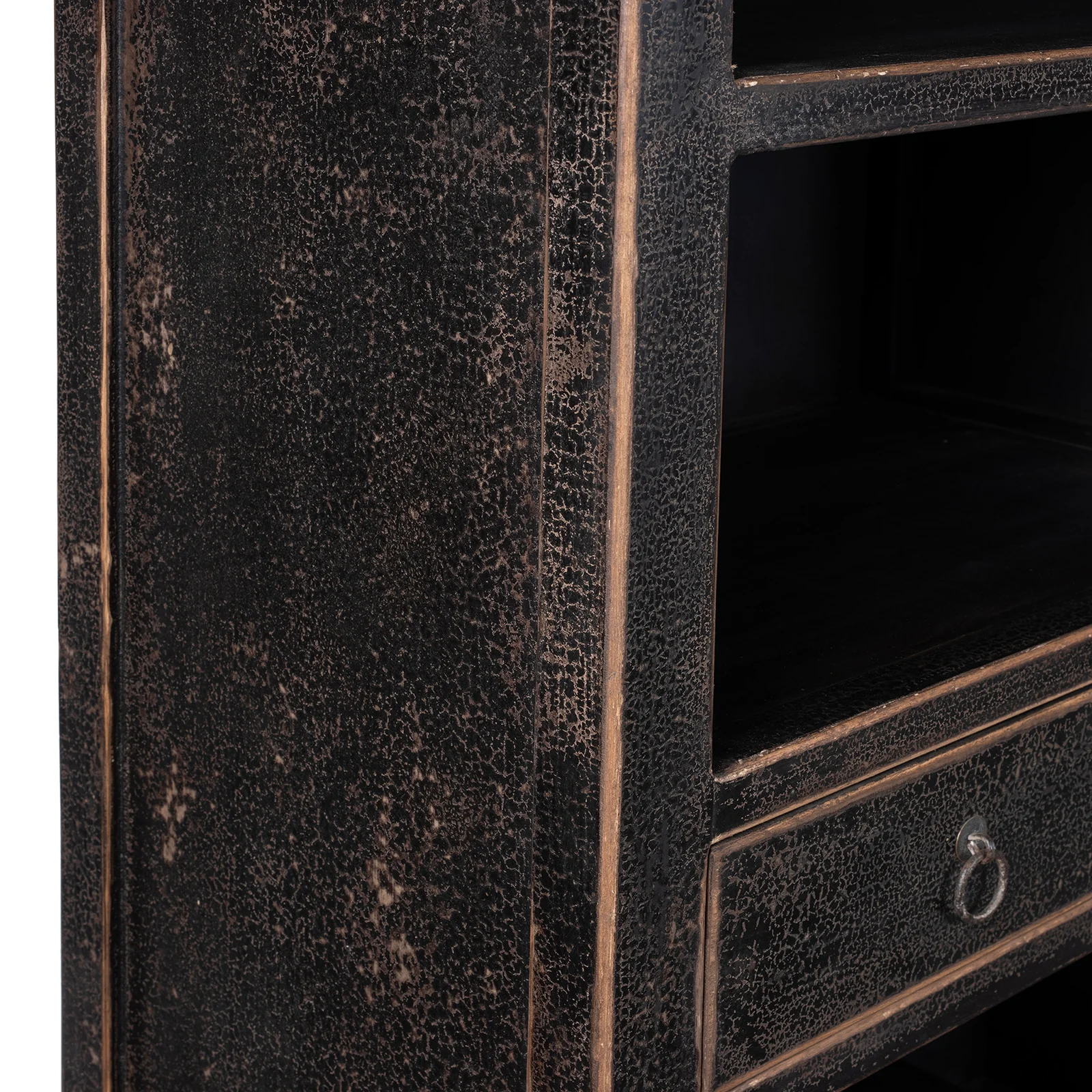 Black Shelving Unit Made From Old Pine - Image 7