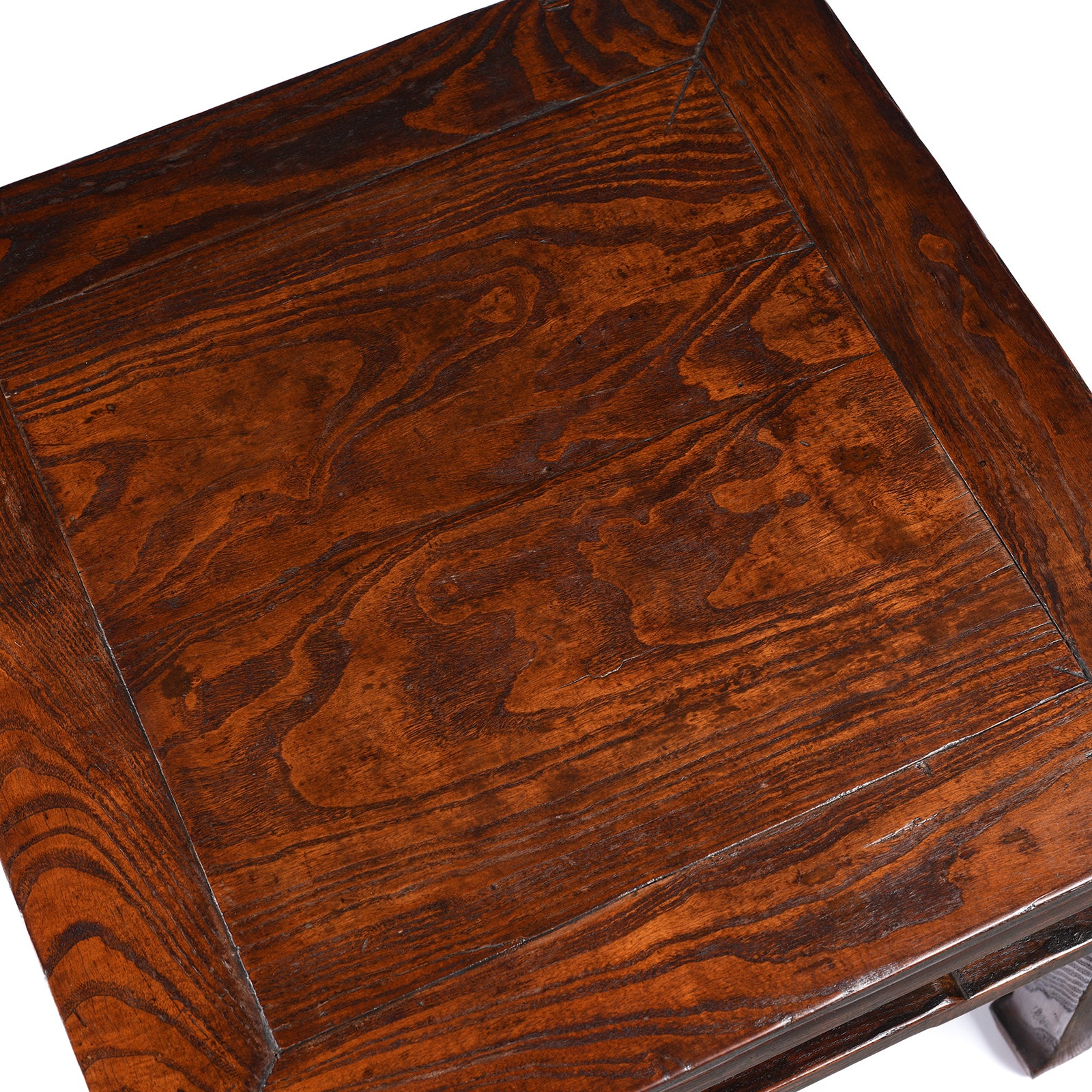 Chinese Elm Square Side Table  - Ca 1920's - Image 4