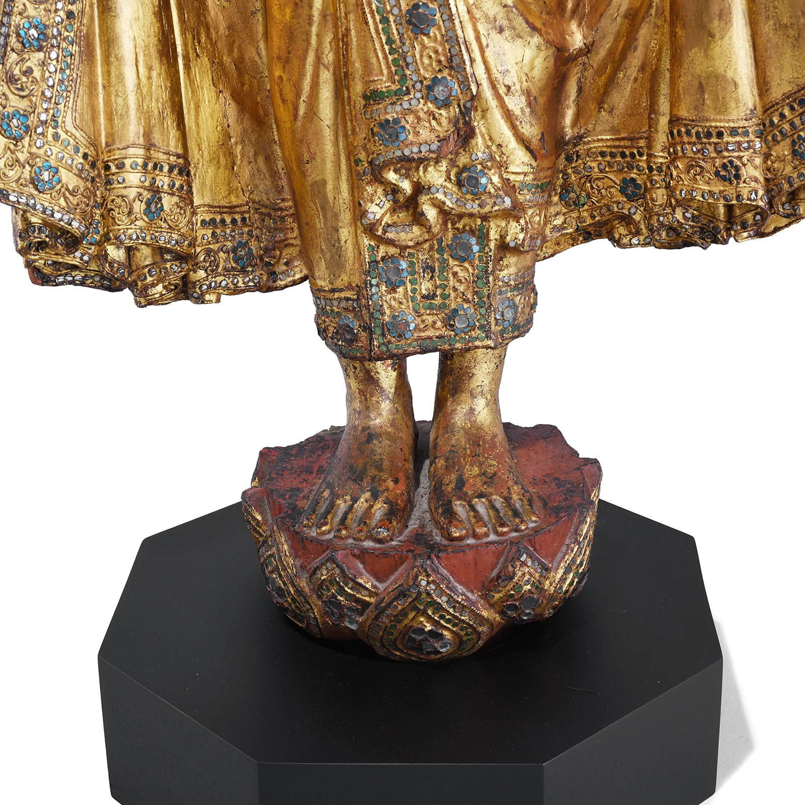 Gilded Teak Mandalay Standing Buddha - Ca 1930's - Image 10