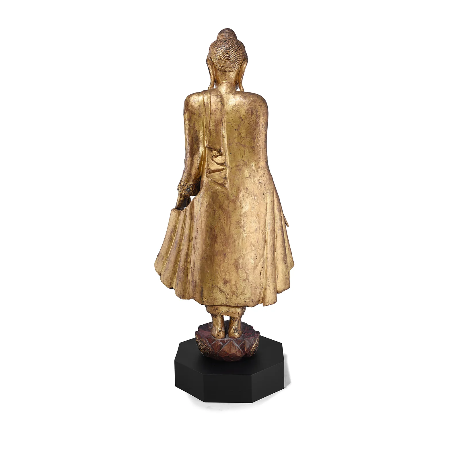 Gilded Teak Mandalay Standing Buddha - Ca 1930's - Image 5
