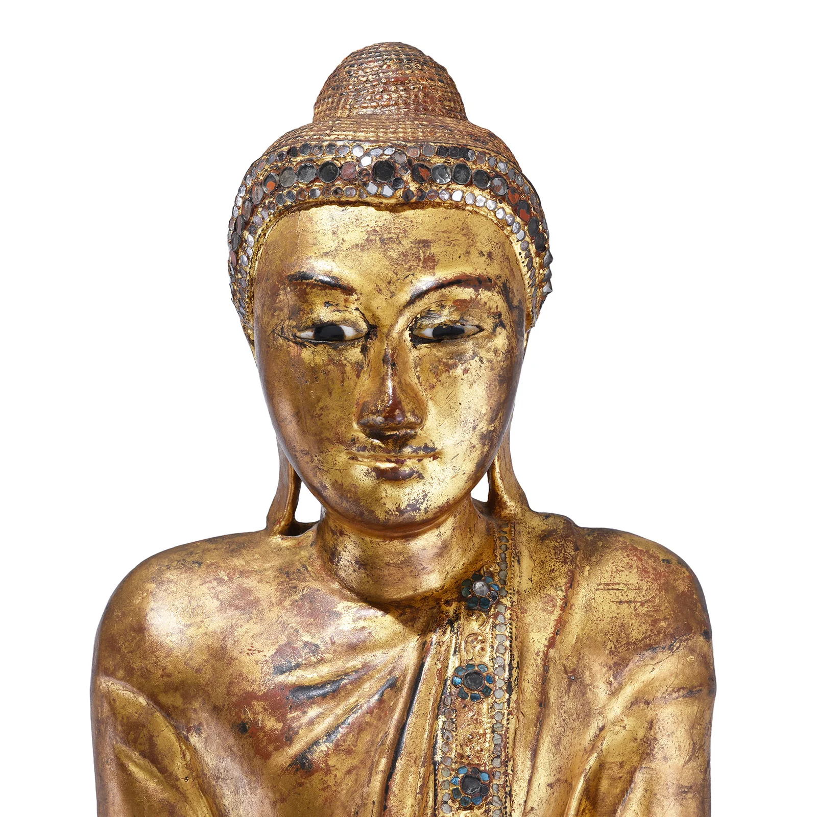 Gilded Teak Mandalay Standing Buddha - Ca 1930's - Image 7