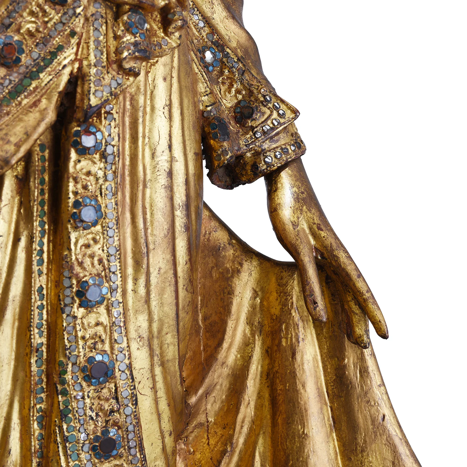 Gilded Teak Mandalay Standing Buddha - Ca 1930's - Image 8