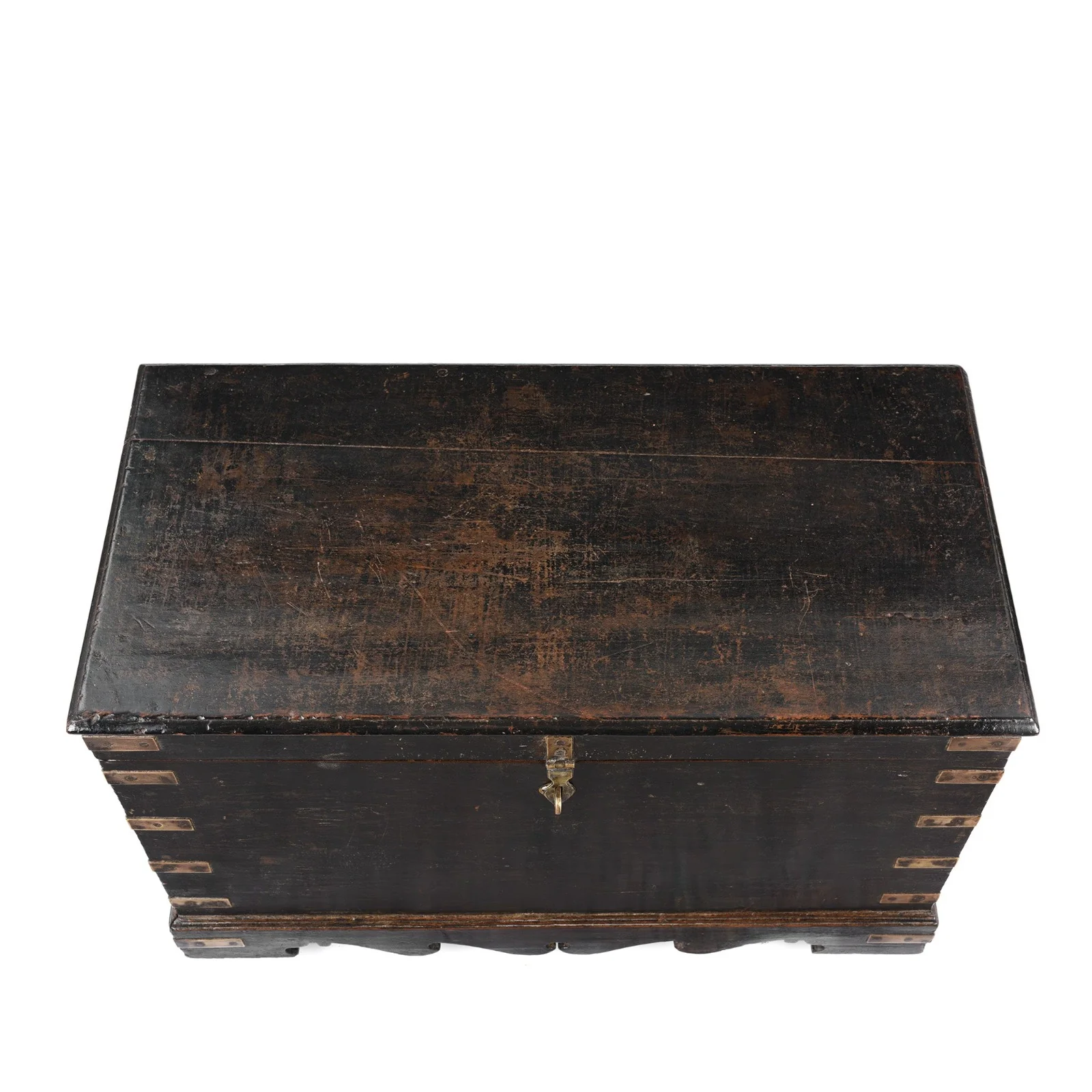 Black Painted Indian Military Chest - 19th Century - Image 3