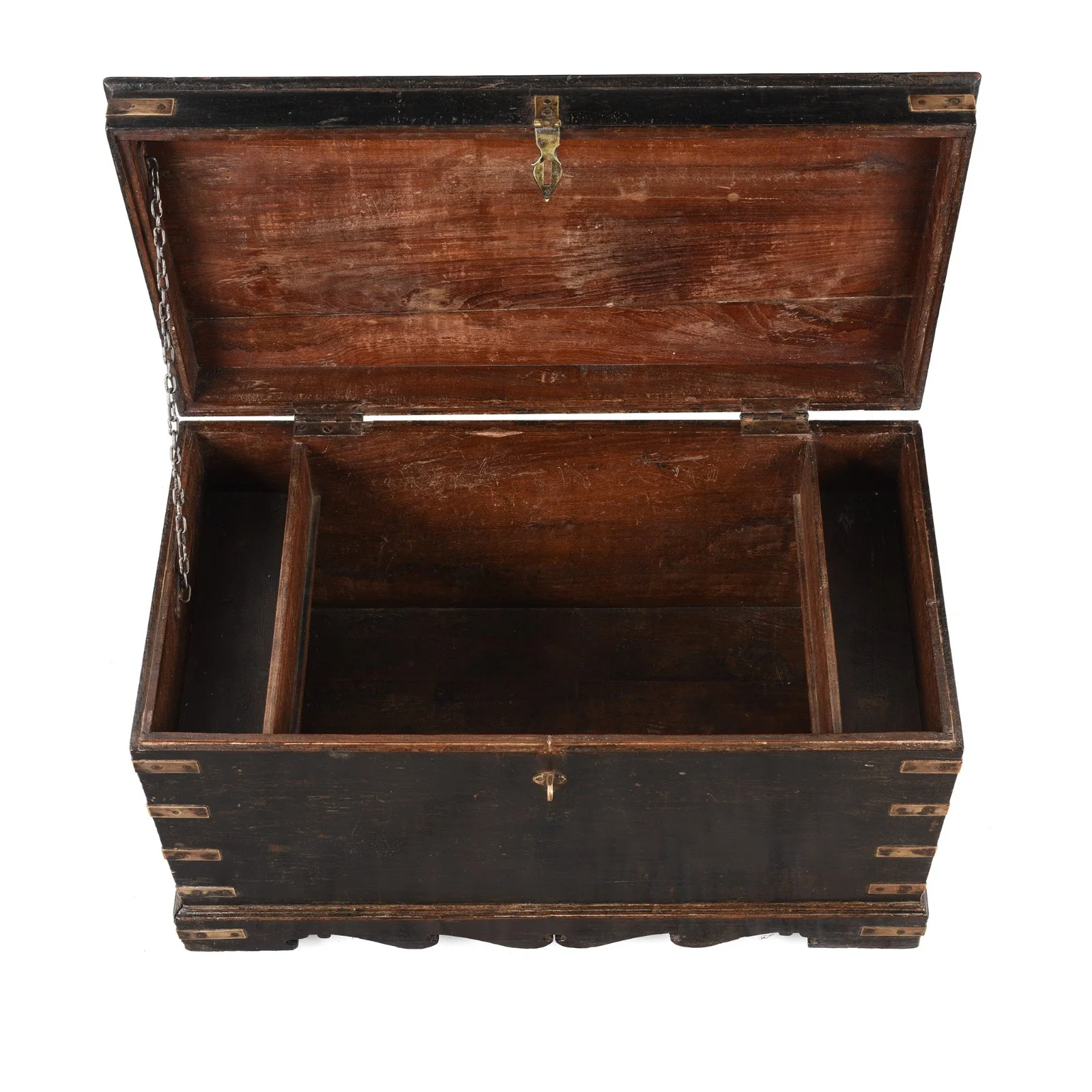 Black Painted Indian Military Chest - 19th Century - Image 4