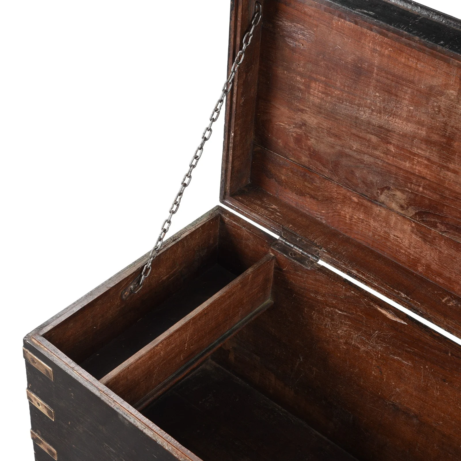 Black Painted Indian Military Chest - 19th Century - Image 5