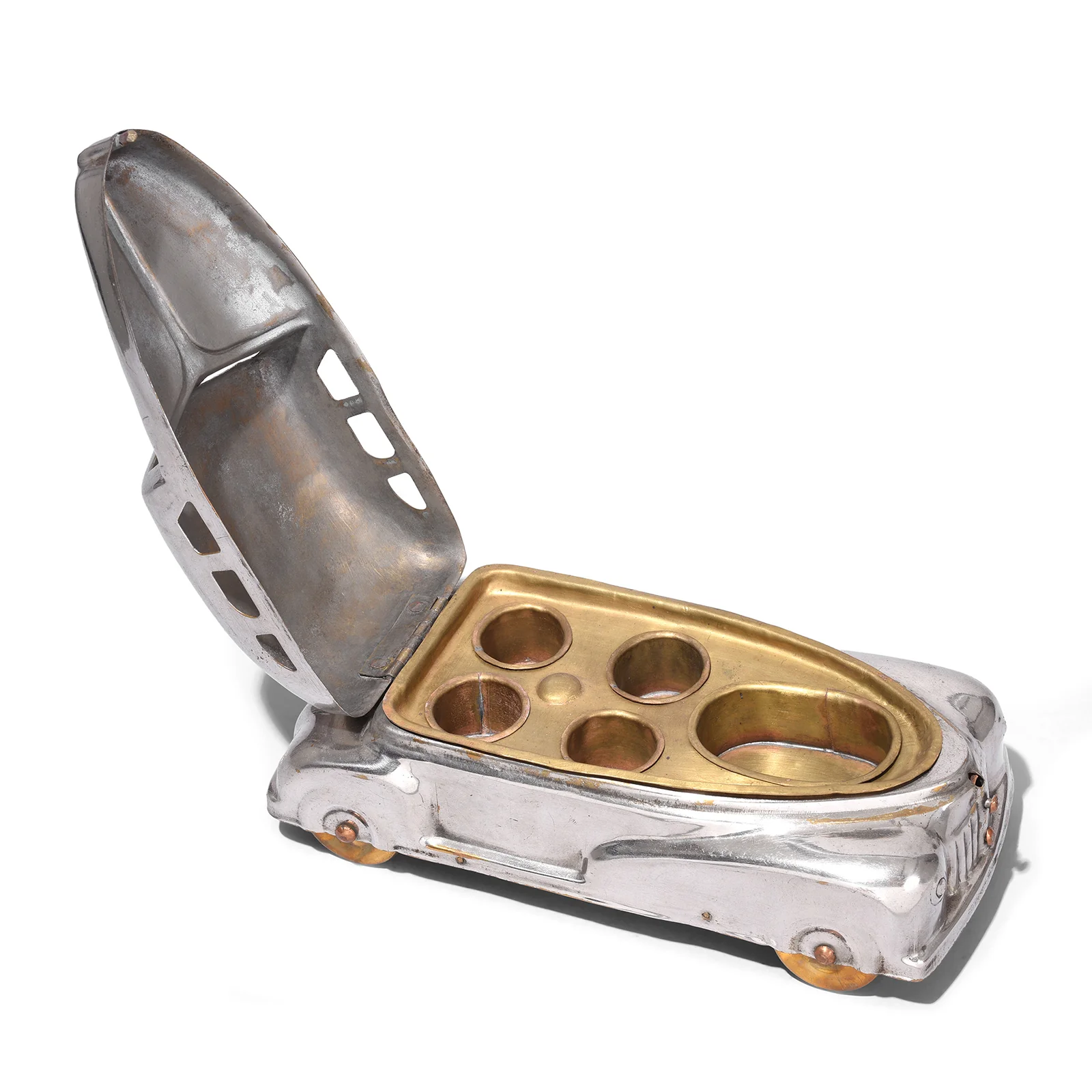 Vintage Brass Car Betel Nut Box - Ca 1940's - Image 3