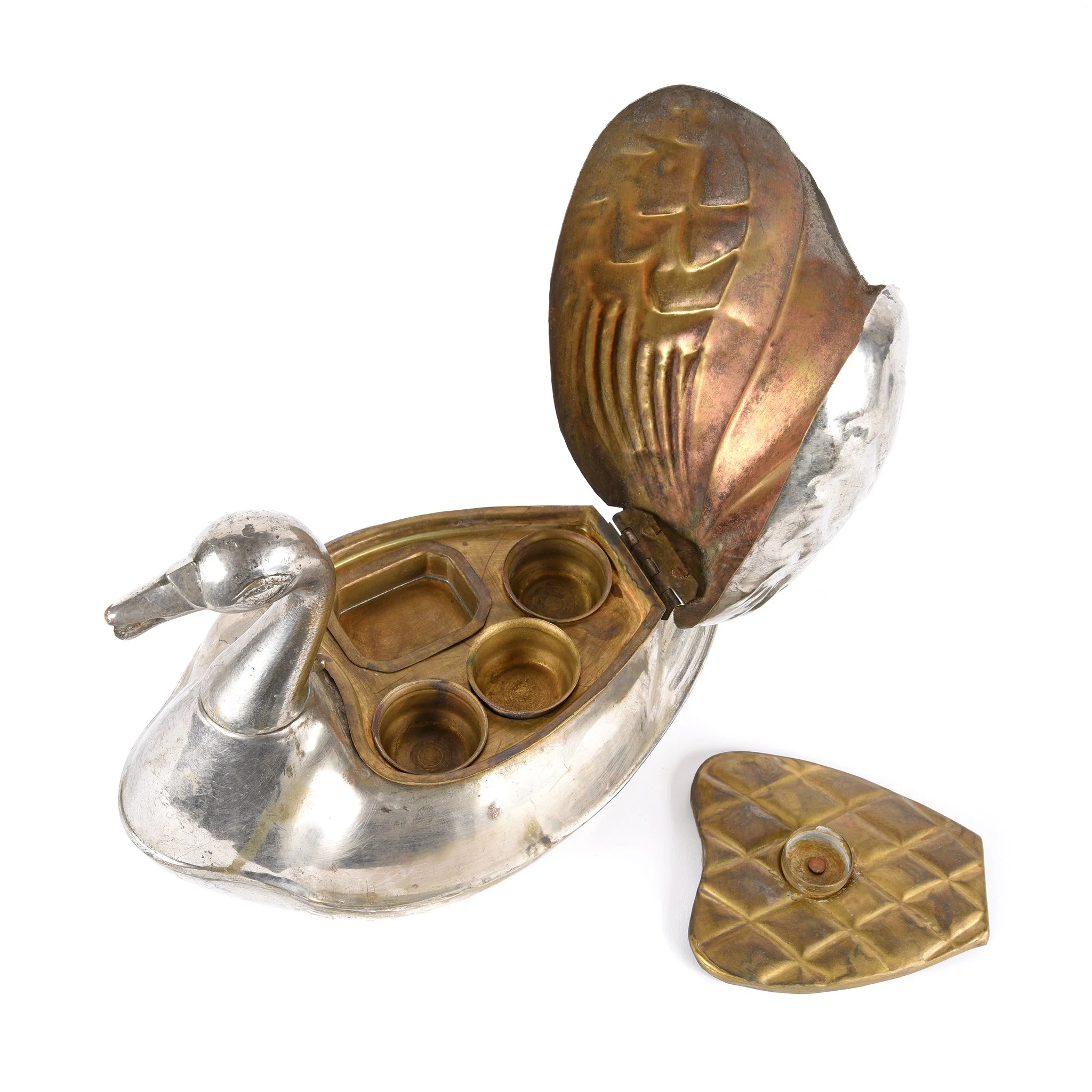 Old Duck Shaped Brass Paan Box - Image 3