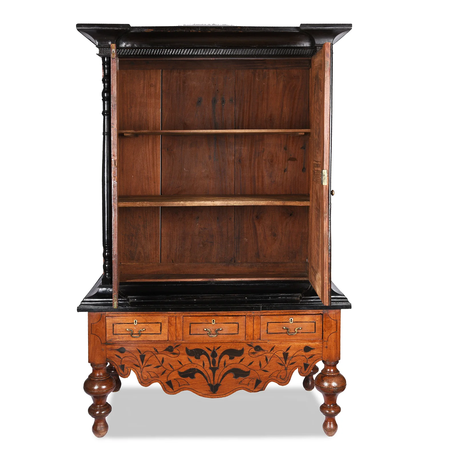 Dutch Colonial Jackfruit & Ebony Cabinet From Sri-Lanka -19th Century - Image 3