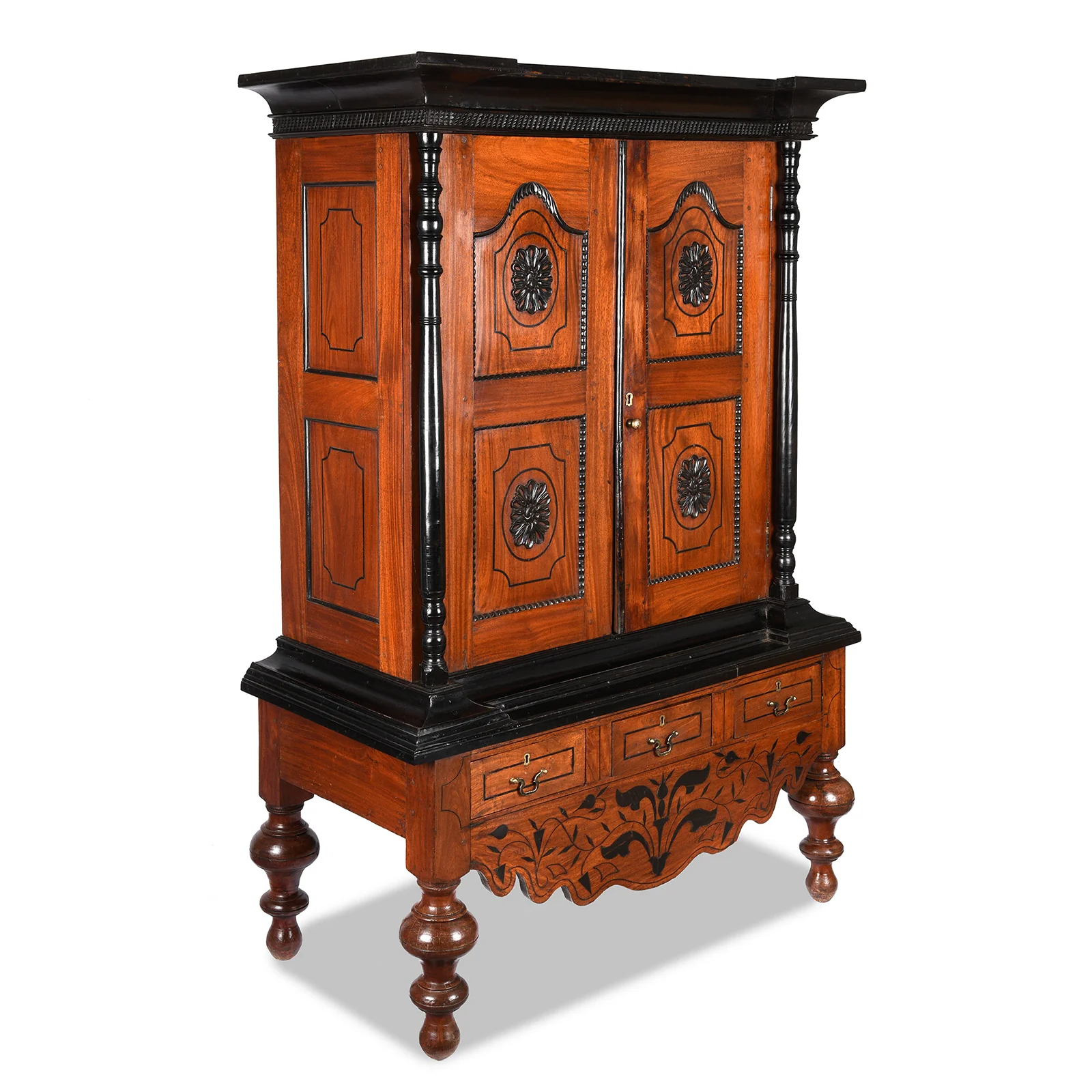 Dutch Colonial Jackfruit & Ebony Cabinet From Sri-Lanka -19th Century - Image 5