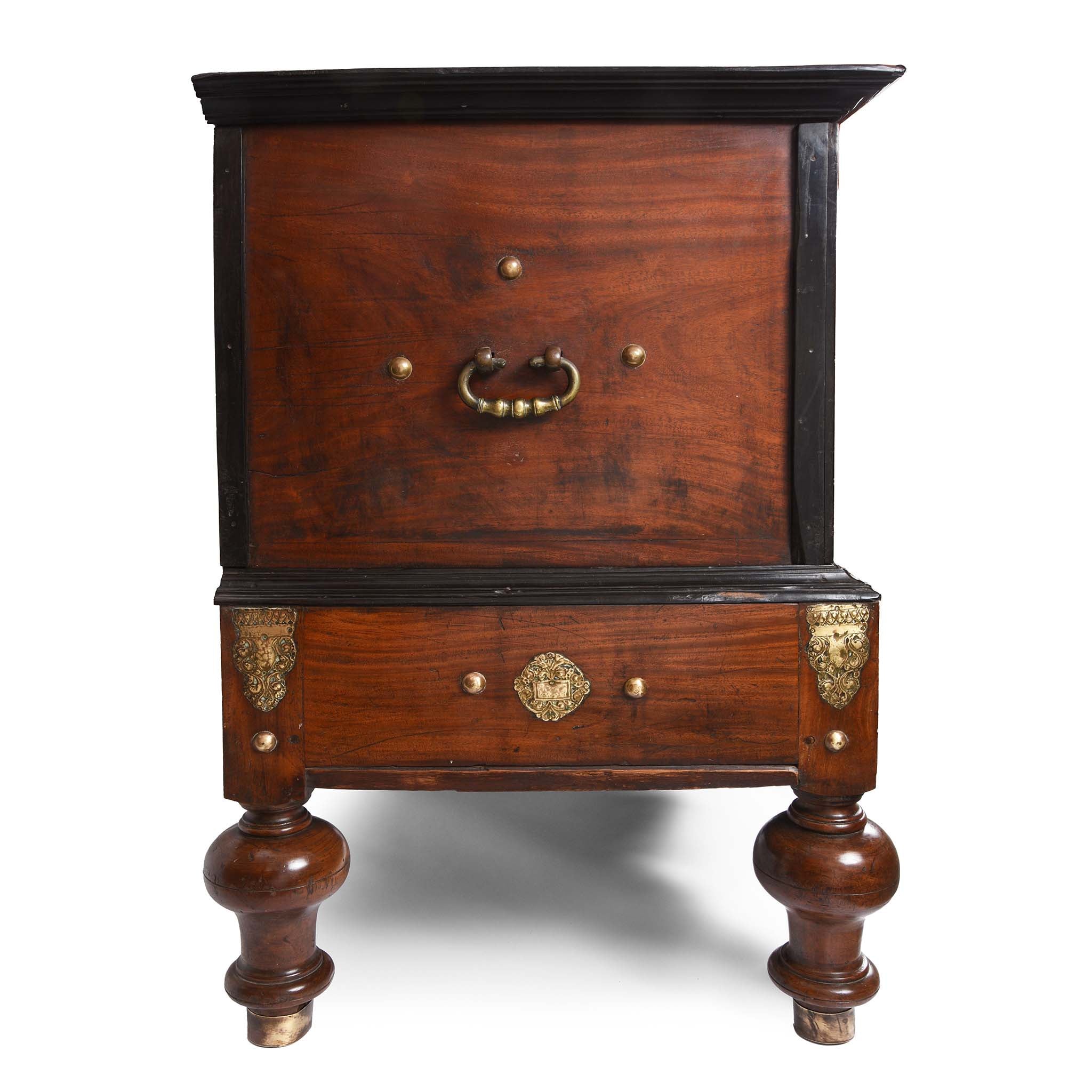 Dutch Colonial Chest on Stand From Ceylon -18th Century - Image 10