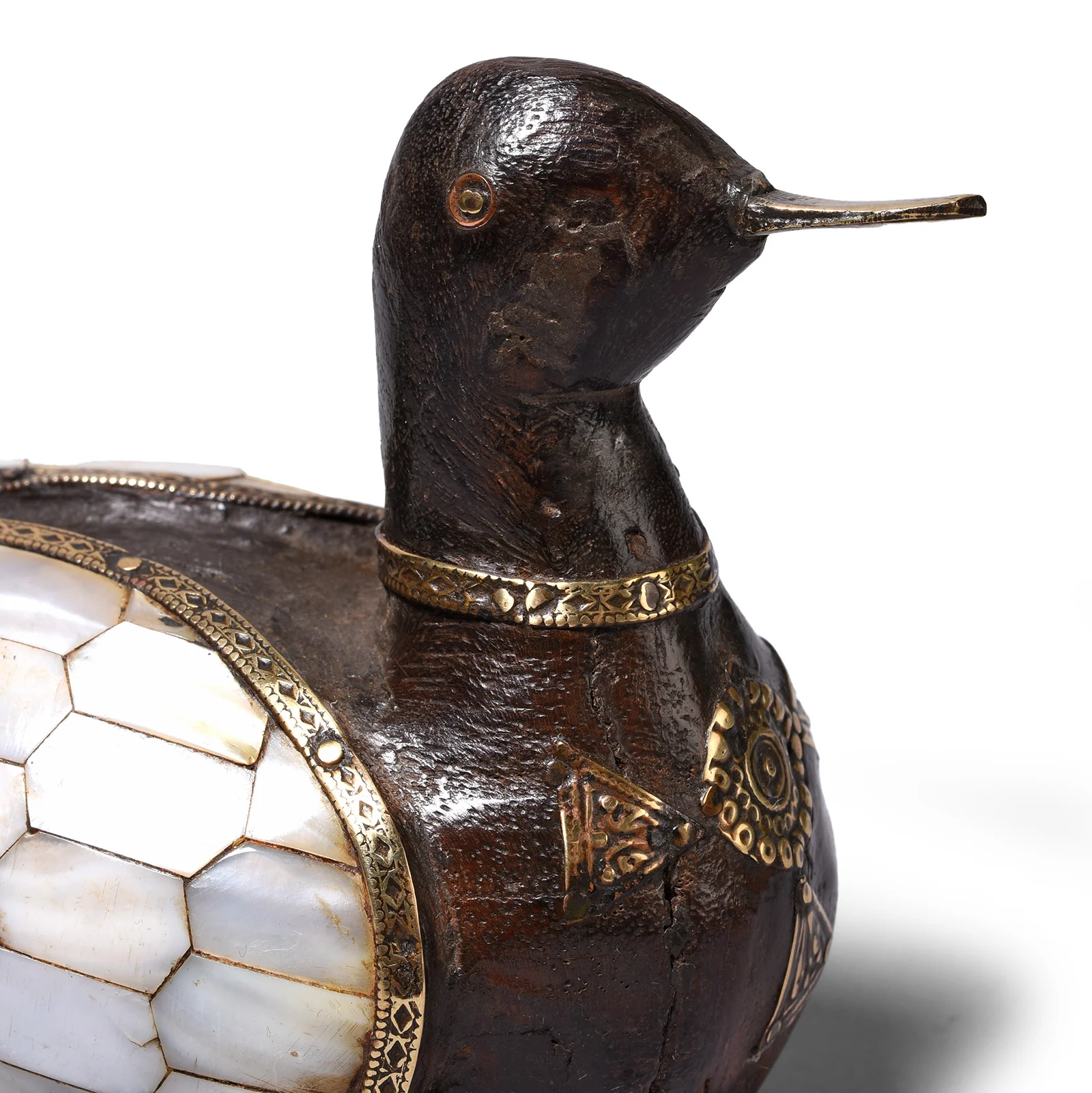 Vintage Indian Mother Of Pearl Inlay Duck - Image 4