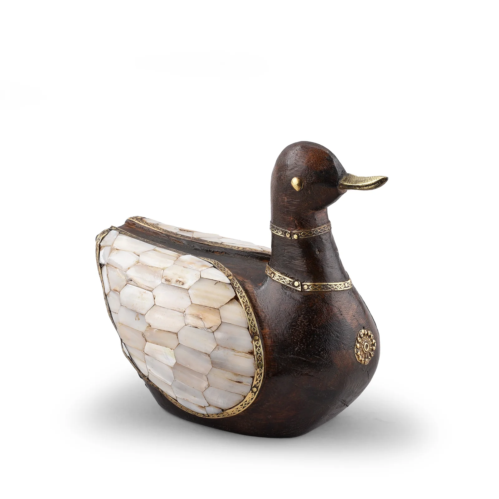 Vintage Indian Mother Of Pearl Inlay Duck - Image 6