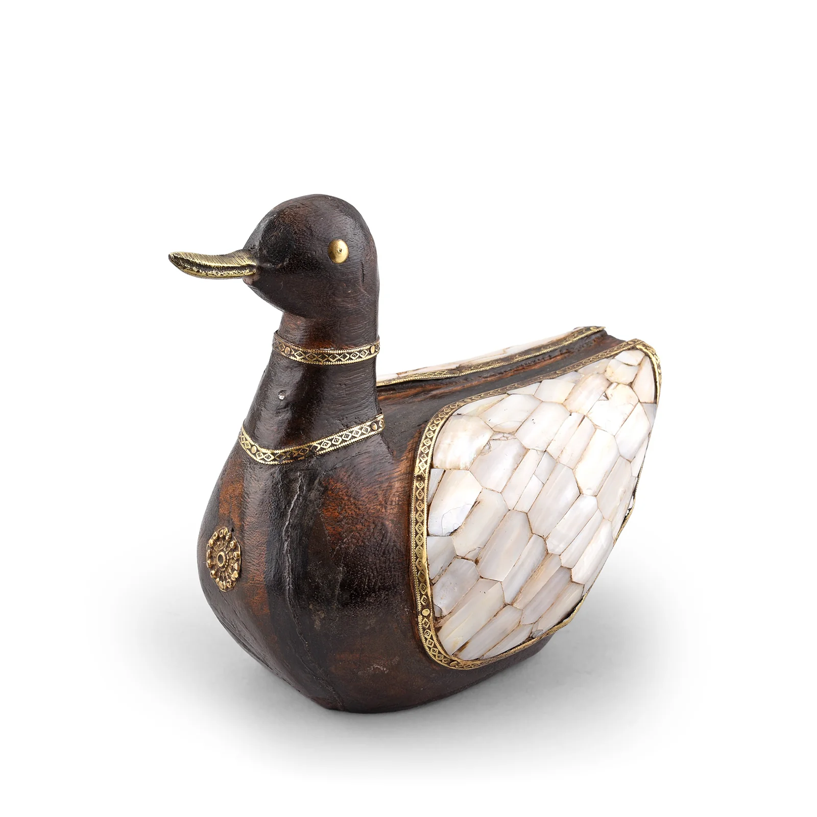 Vintage Indian Mother Of Pearl Inlay Duck - Image 7