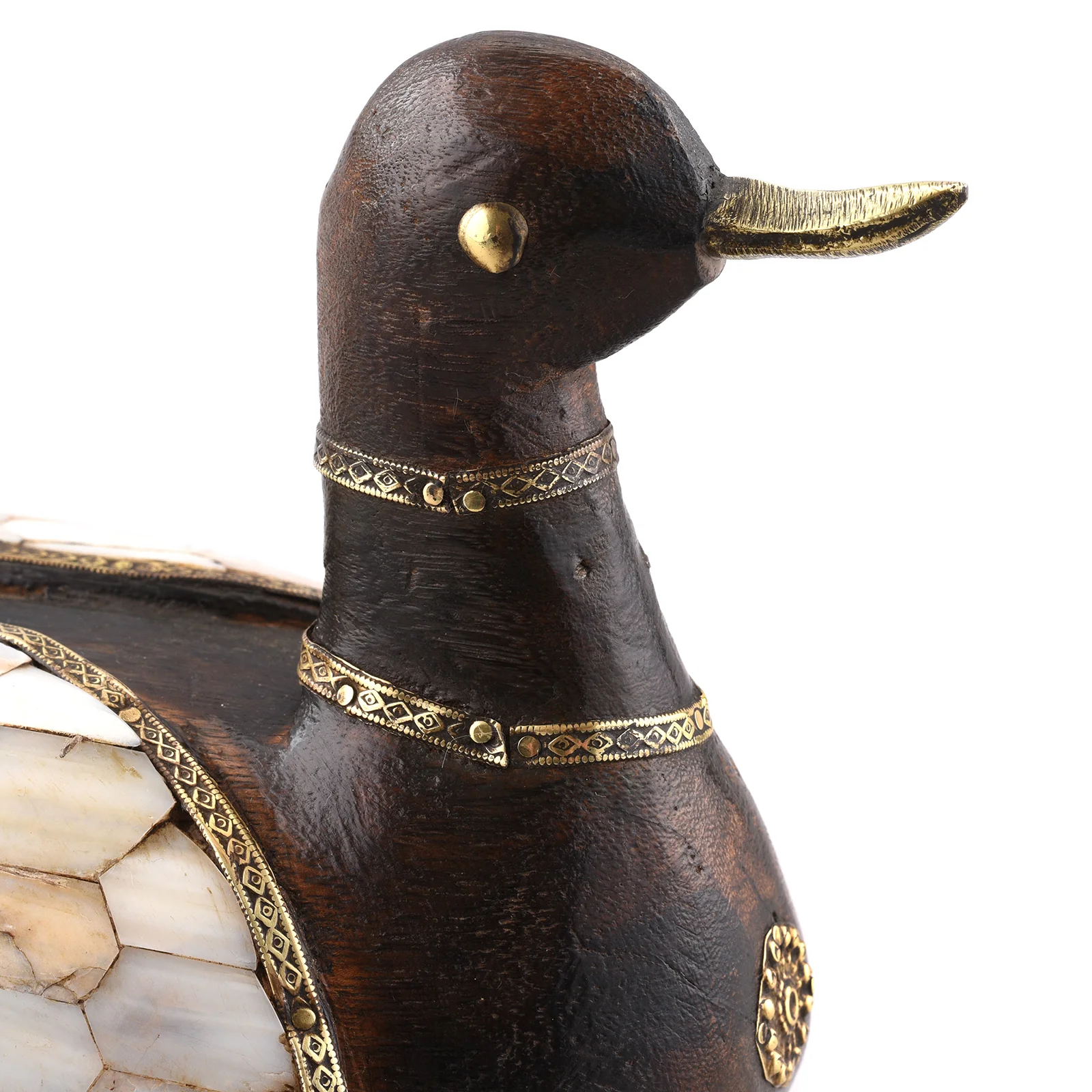 Vintage Indian Mother Of Pearl Inlay Duck - Image 9