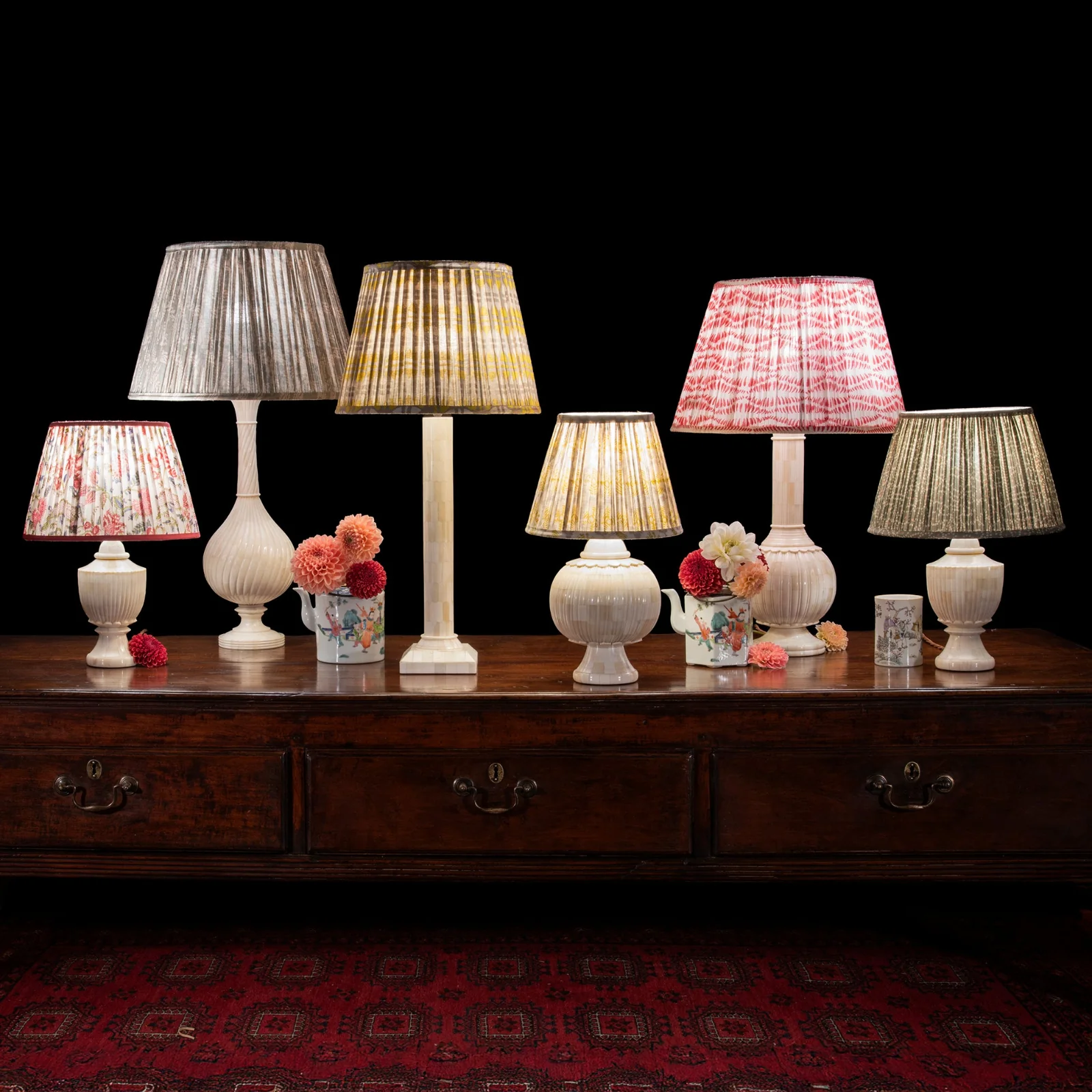 Tall Mughal Style Bone Inlaid Table Lamp - Image 3