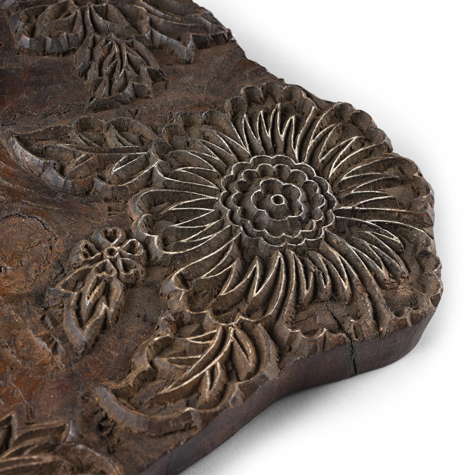 Old floral Textile Printing Block From Jaipur - Ca 1930 - Image 3