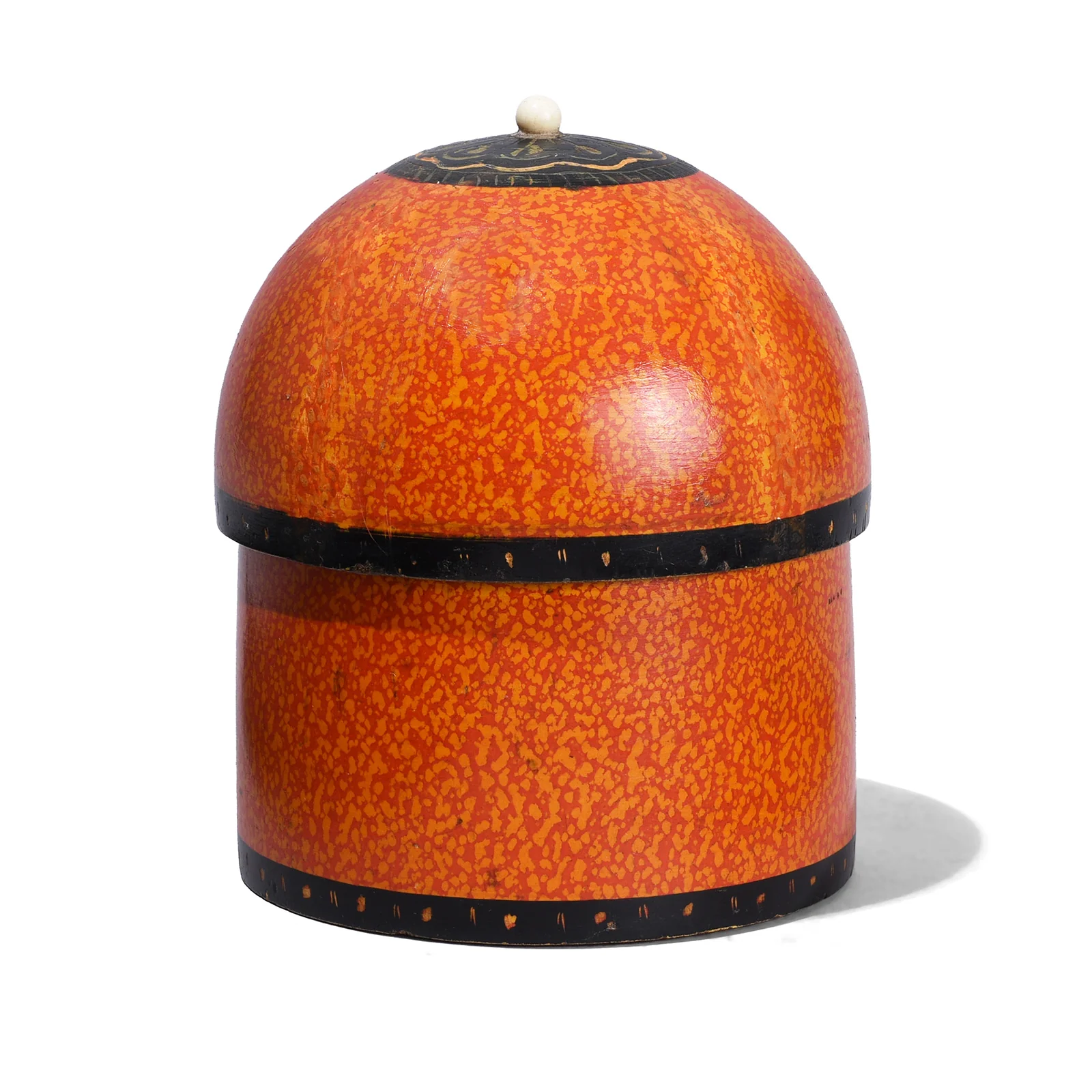 Domed spotted Lacquer Pot From Barmer - 19th Century - Image 3